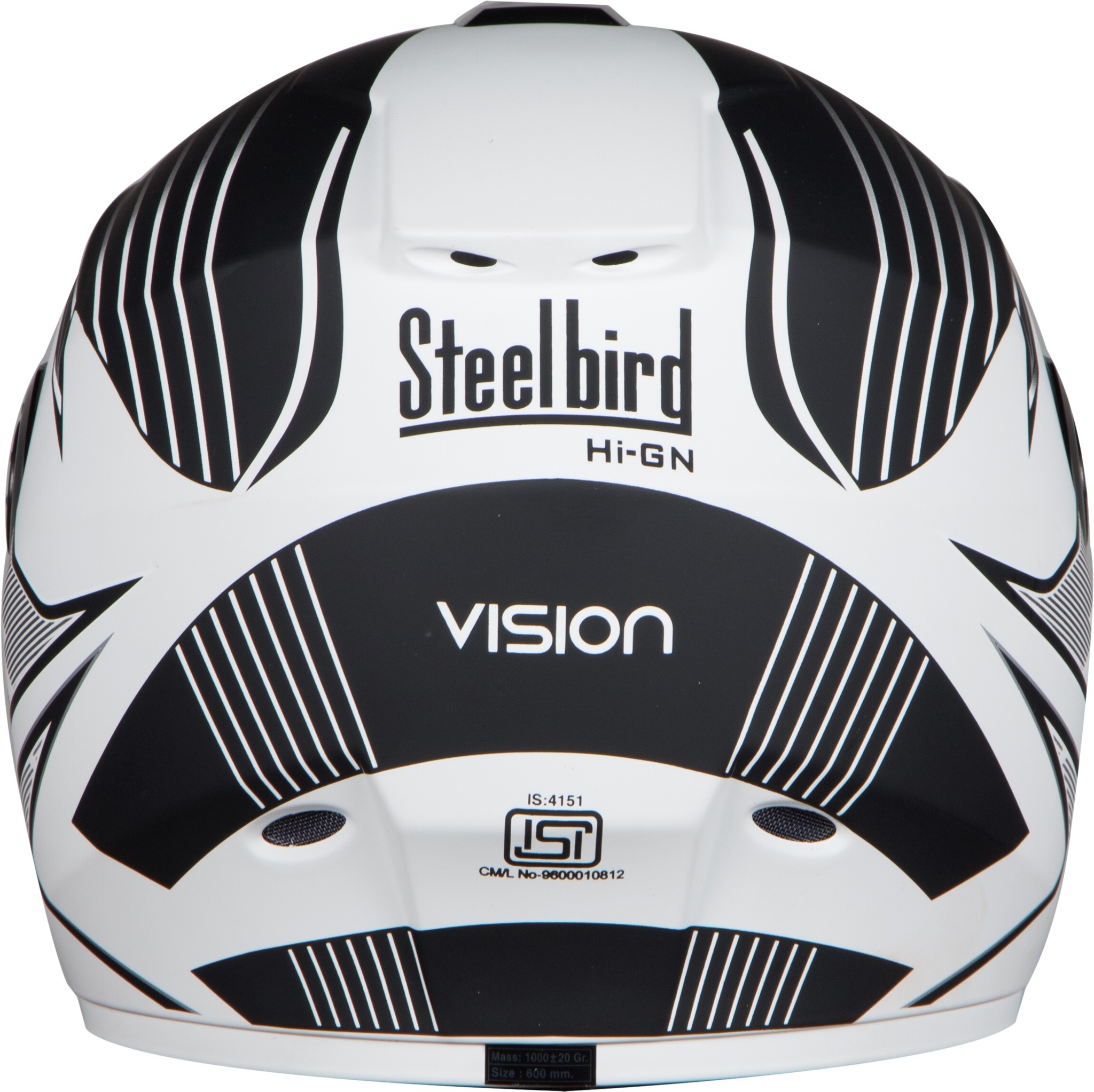 Steelbird HI-GN Men Vision Decal Attis Glossy White ( Fitted With Clear Visor Extra Smoke Visor Free)