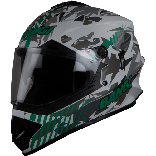 SB-42 BANG BLAZE WHITE/D.GREEN+CAP 600MM PL.VISOR