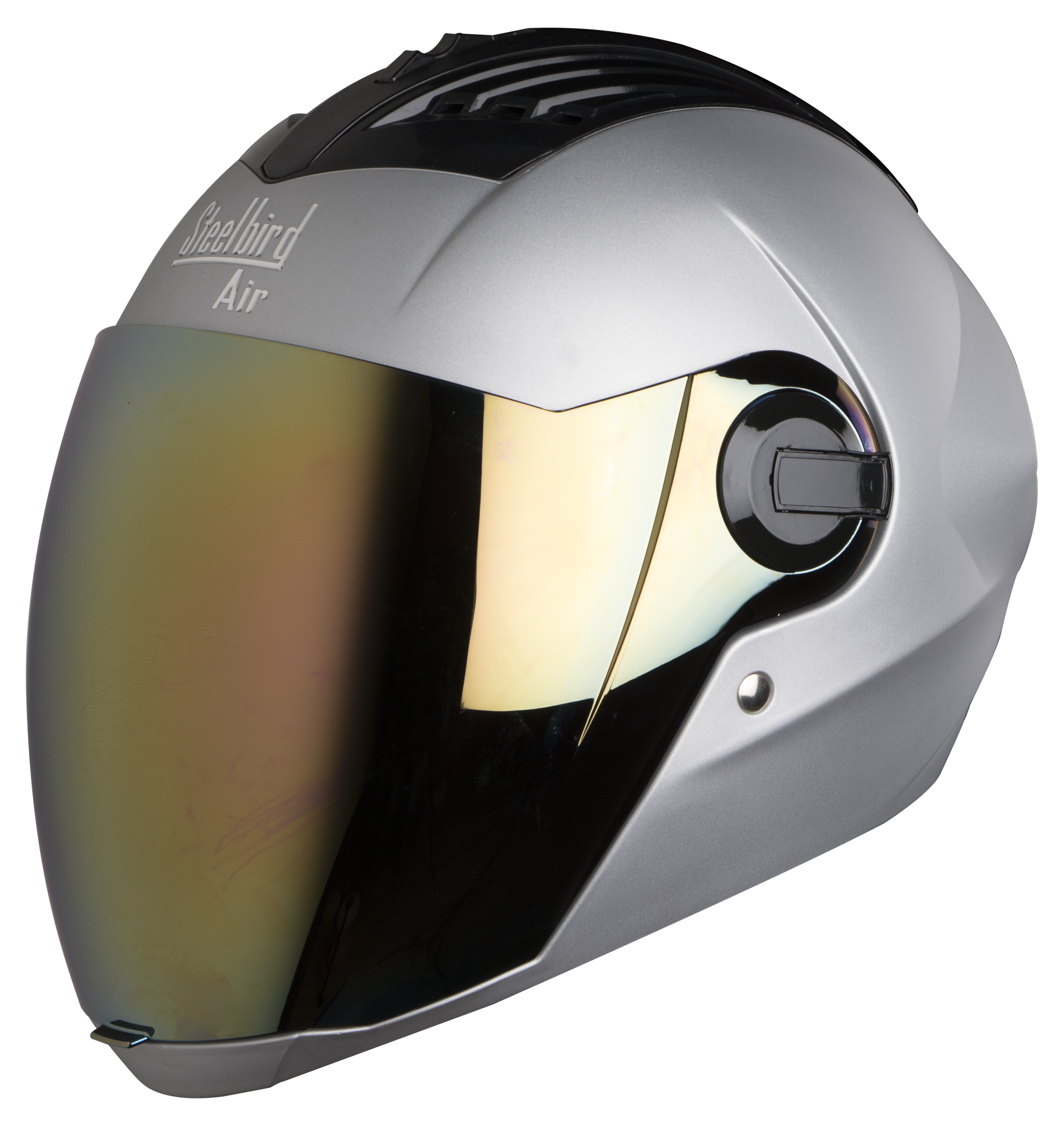 SBA-2 MAT SILVER ( Fitted With Clear Visor Extra Gold Chrome Visor Free)