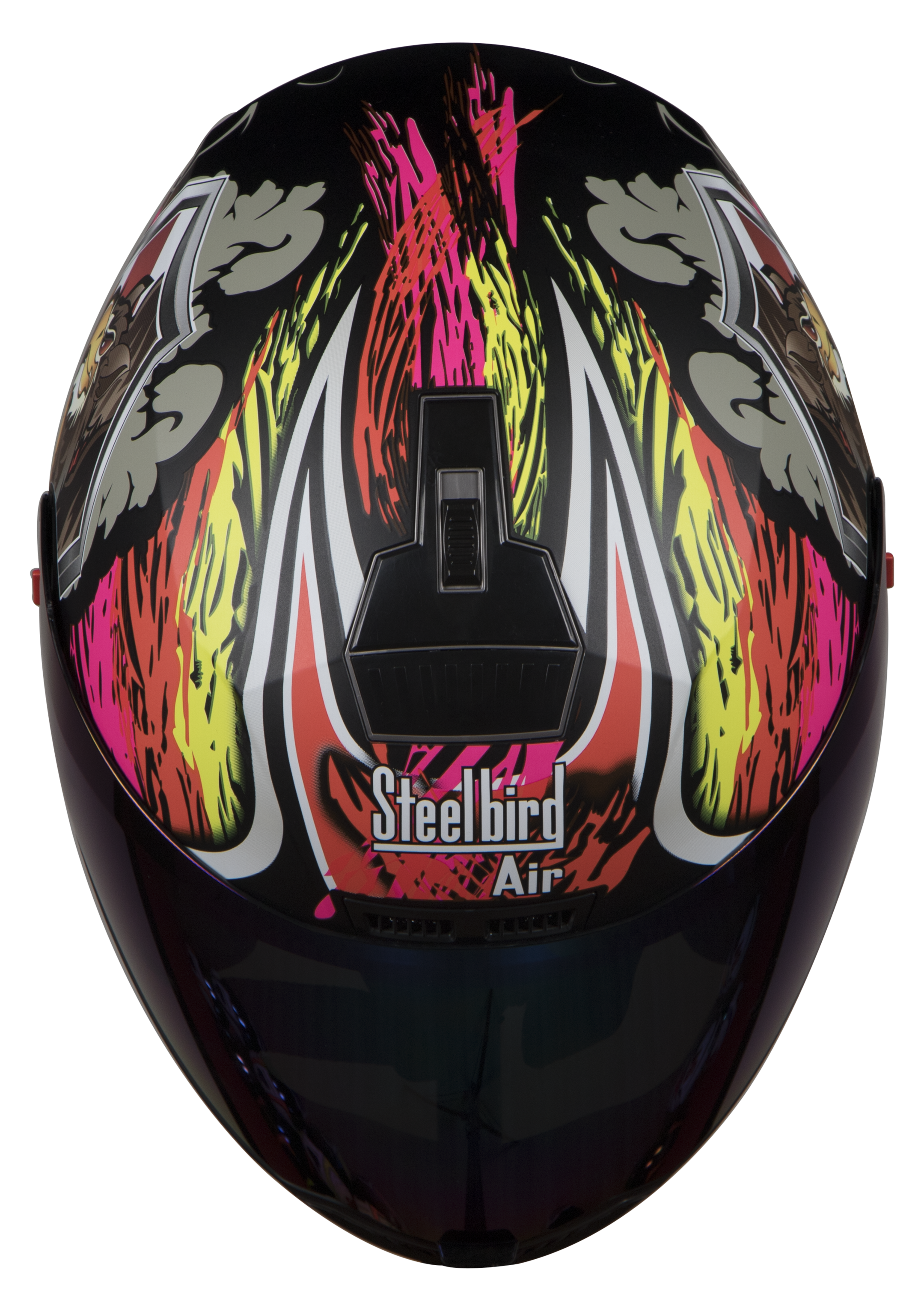 SBA-1 Griffon Glossy Black With Red ( Fitted With Clear Visor Extra Blue Chrome Visor Free)