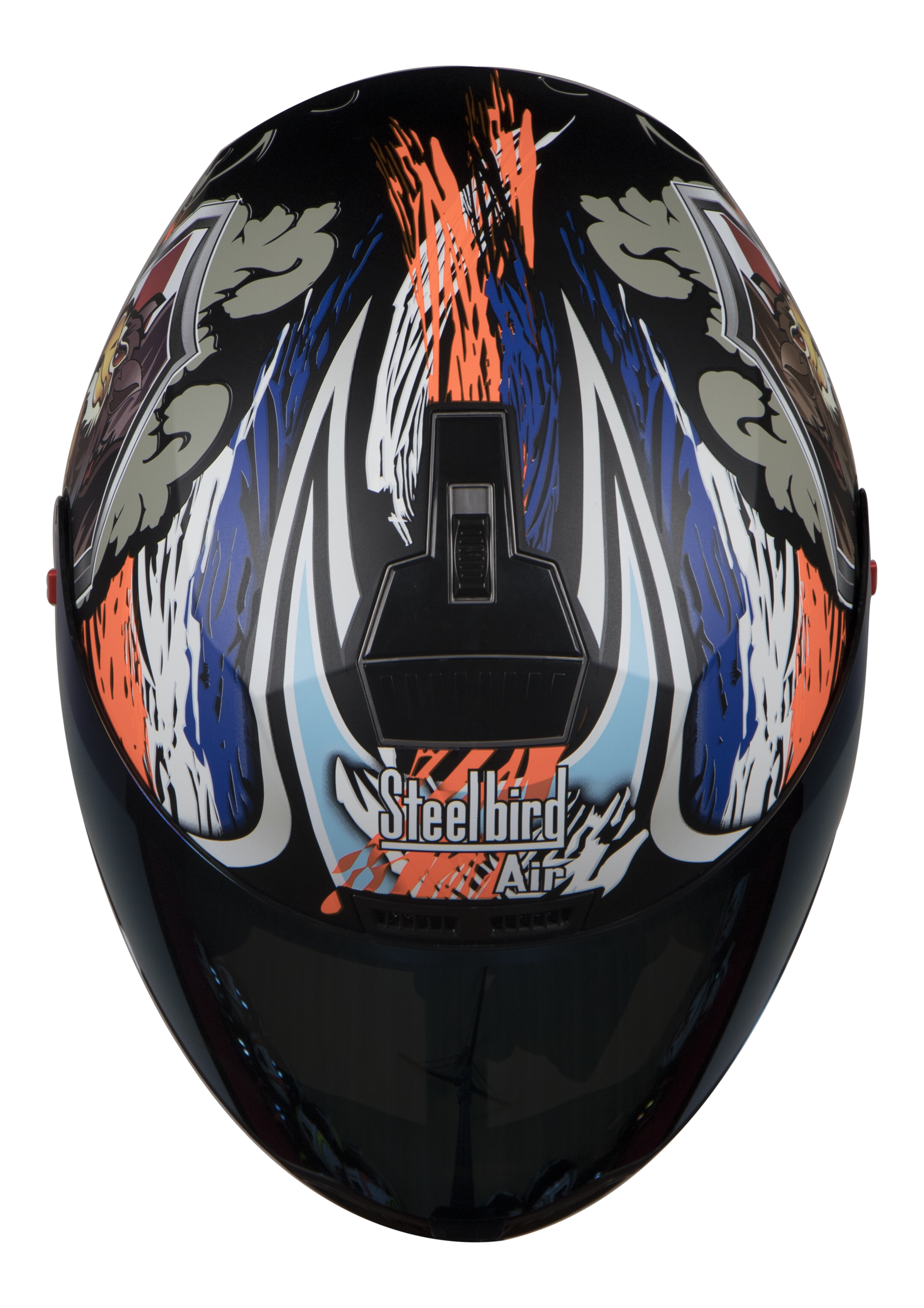 SBA-1 Griffon Glossy Black With Orange ( Fitted With Clear Visor Extra Blue Chrome Visor Free)