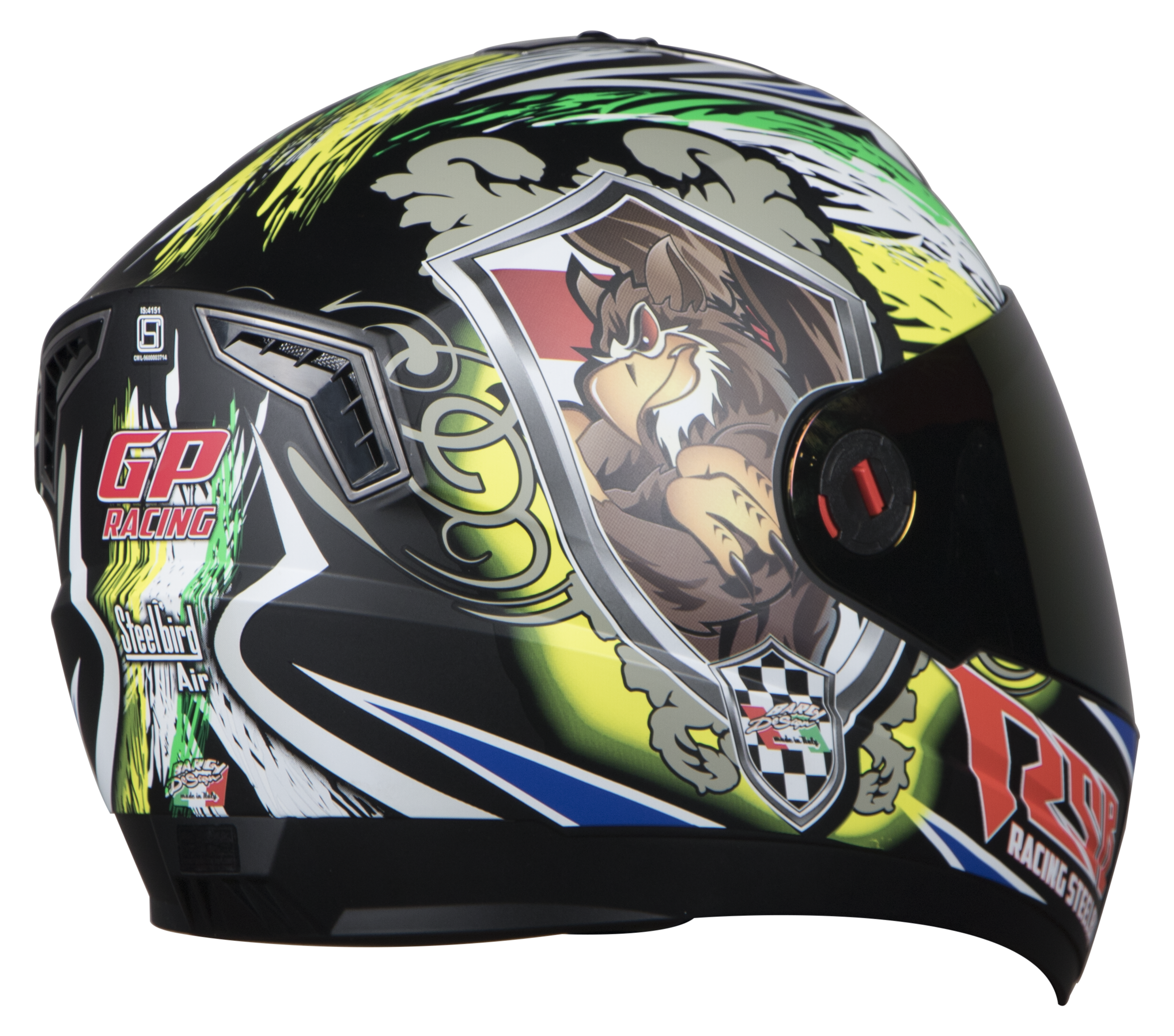 SBA-1 Griffon Mat Black With Yellow ( Fitted With Clear Visor Extra Gold Chrome Visor Free)