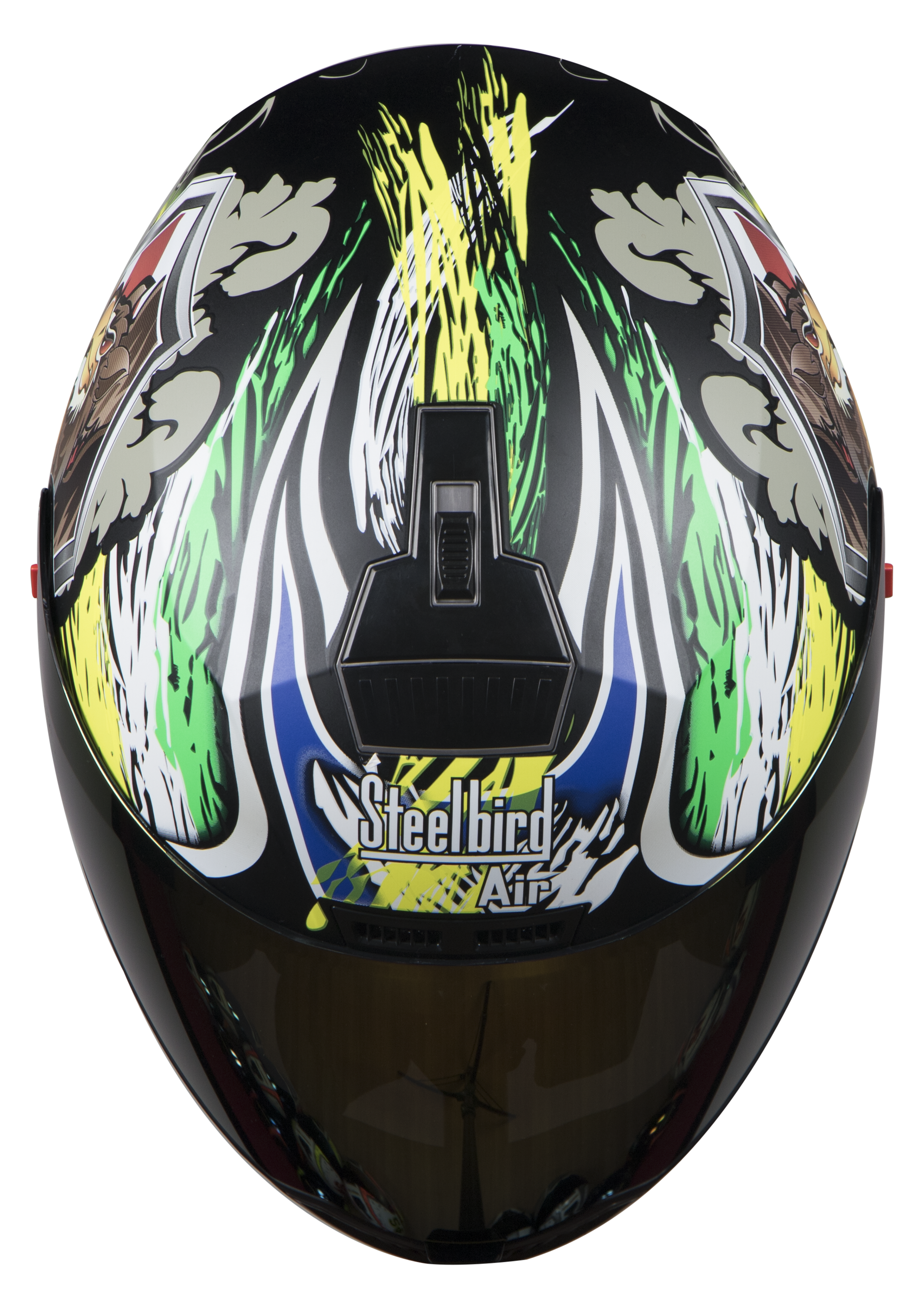 SBA-1 Griffon Glossy Black With Yellow ( Fitted With Clear Visor Extra Gold Chrome Visor Free)