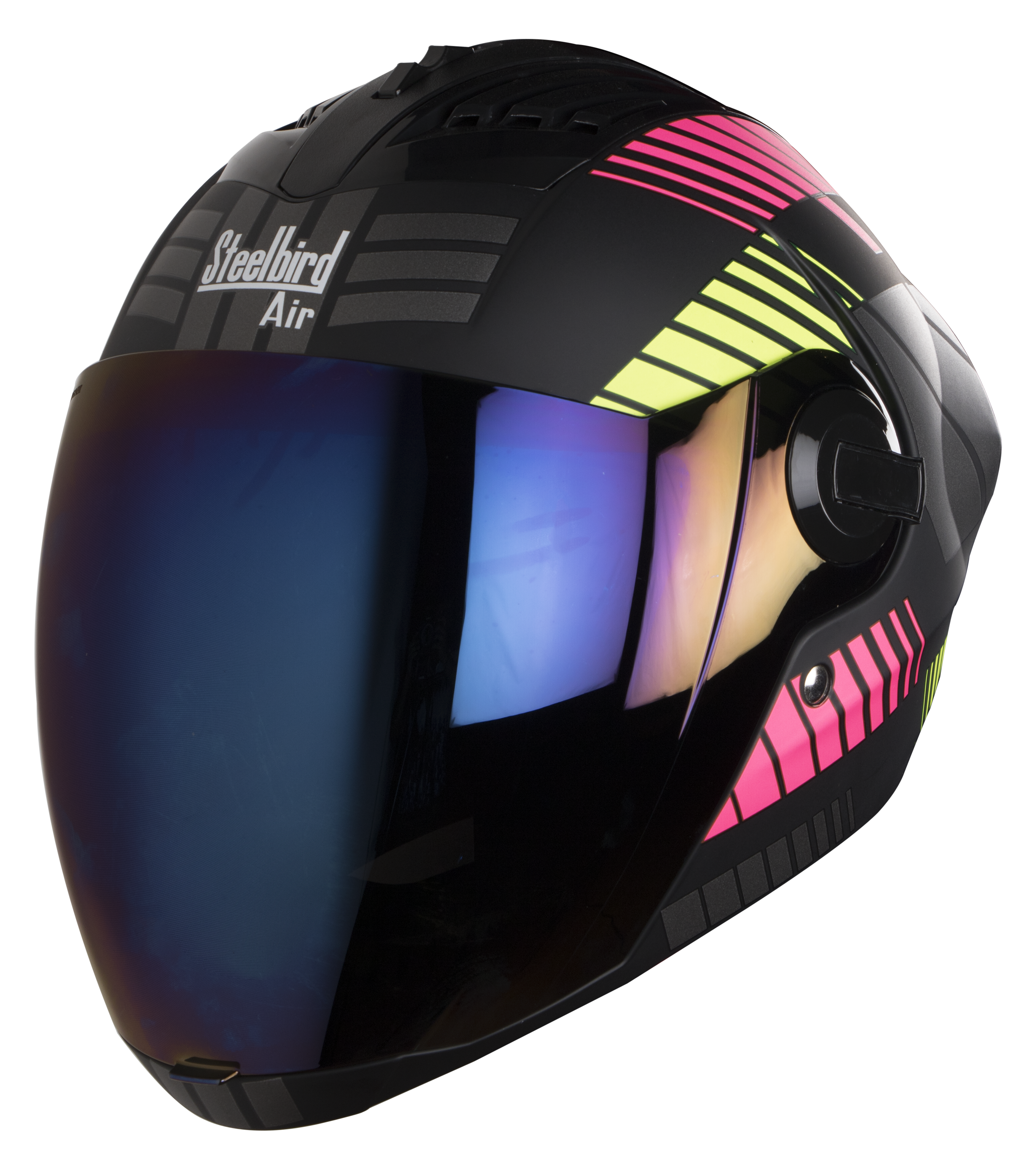 SBA-2 Mat Robot Pink With Neon ( Fitted With Clear Visor Extra Blue Chrome Visor Free)