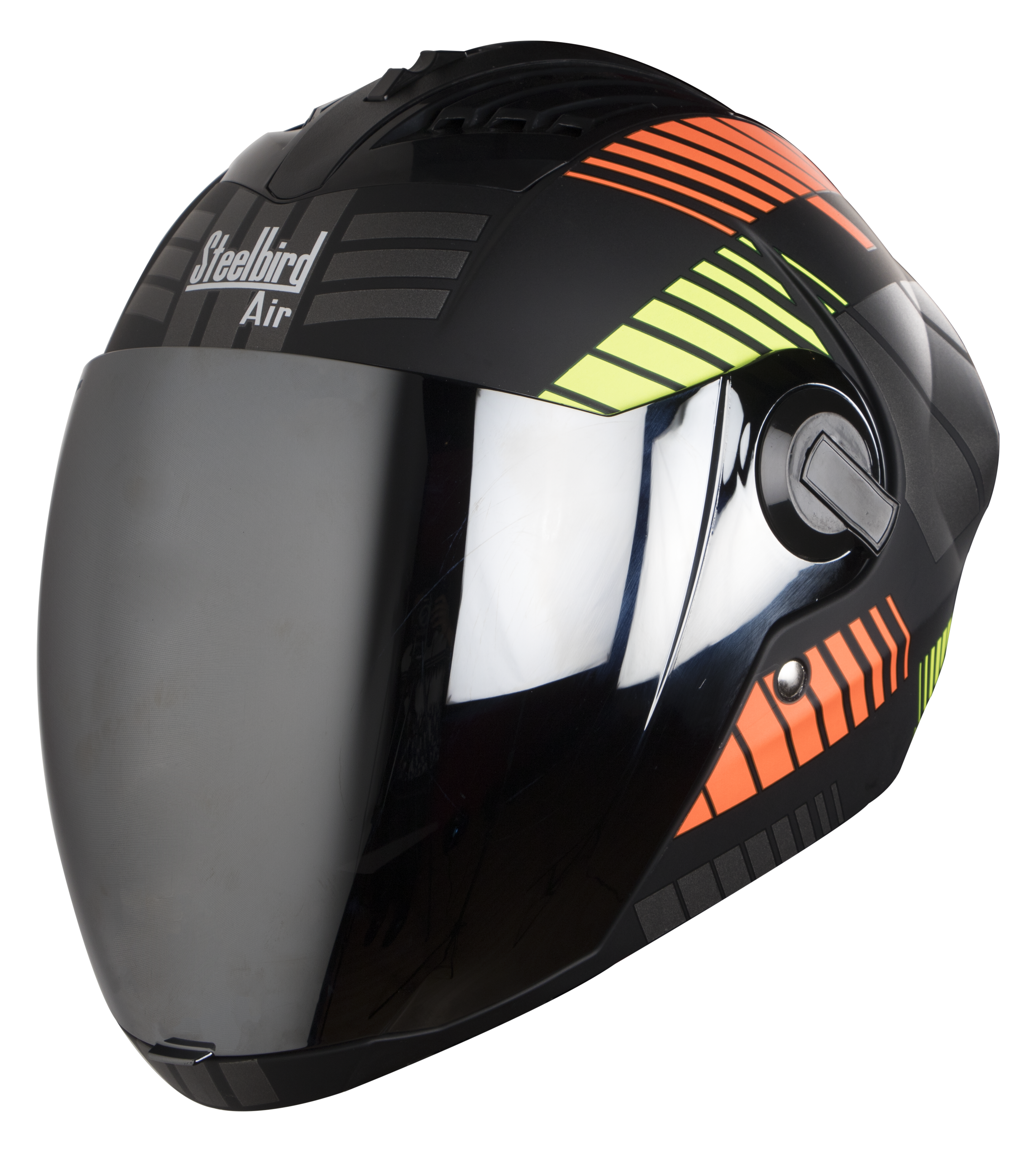 SBA-2 Mat Robot Orange With Neon ( Fitted With Clear Visor Extra Silver Chrome Visor Free)