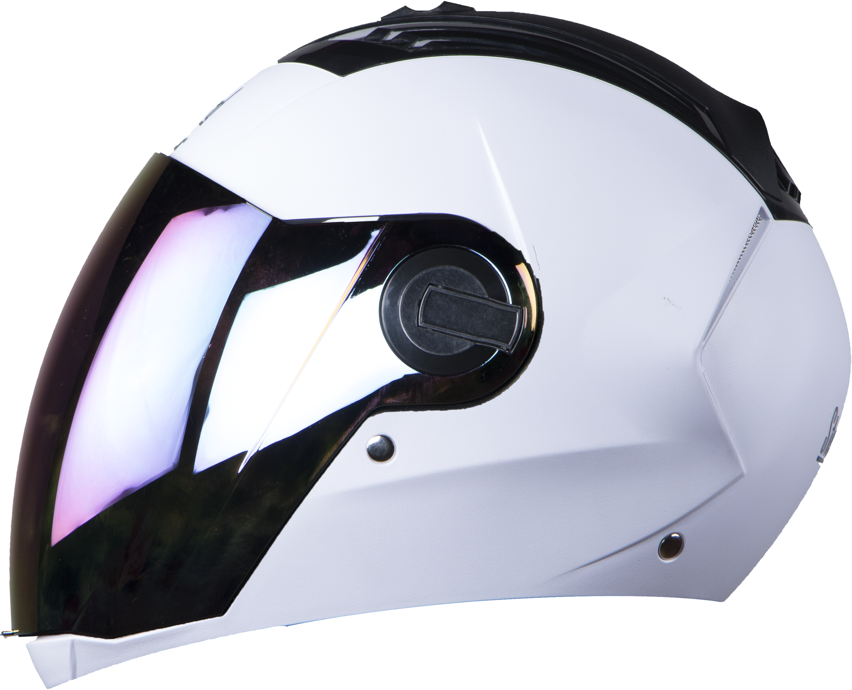 SBA-2 DASHING WHITE ( Fitted With Clear Visor Extra Rainbow Chrome Visor Free)
