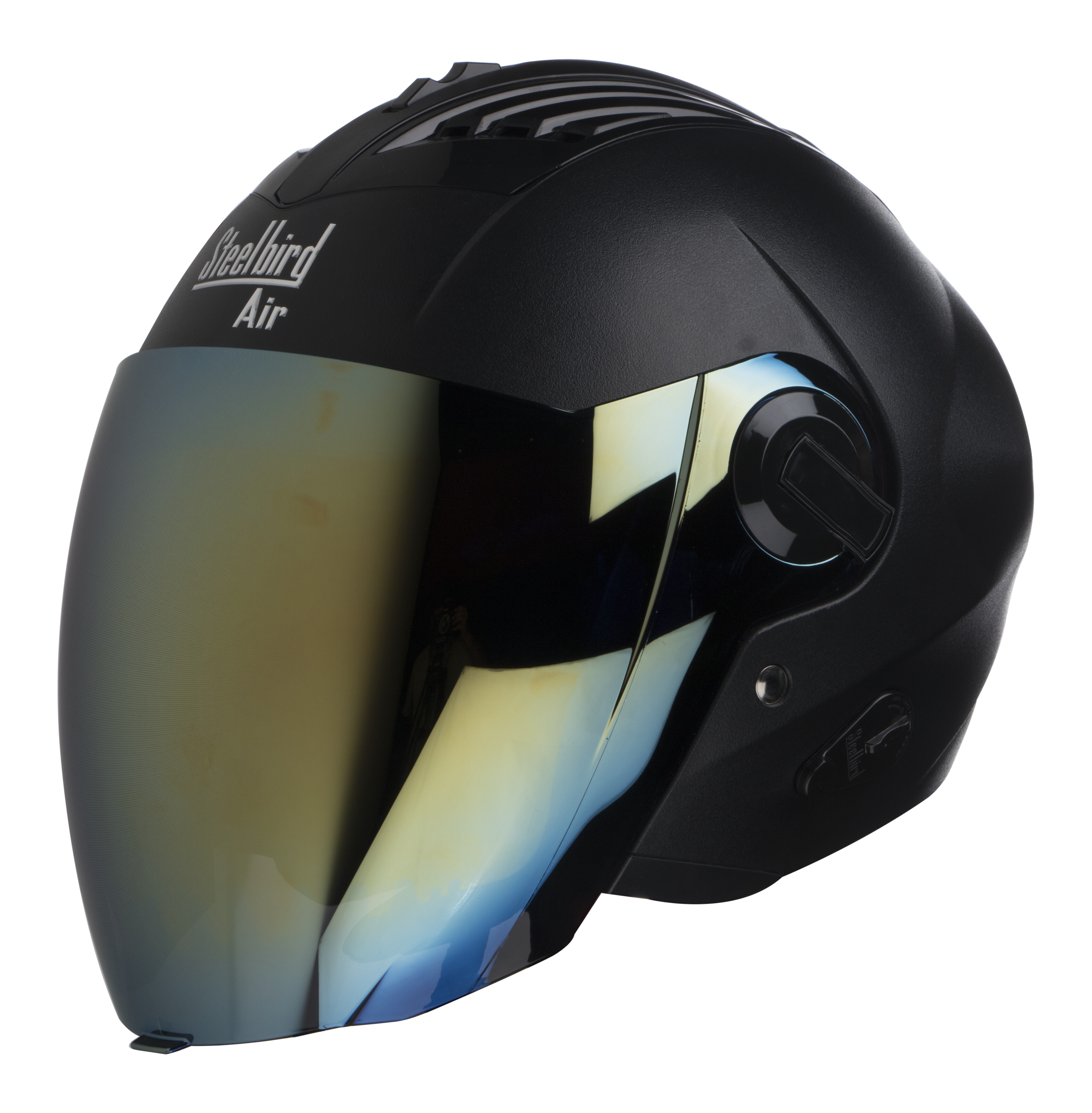 SBA-3 DASHING BLACK ( Fitted With Clear Visor Extra Gold Chrome Visor Free)