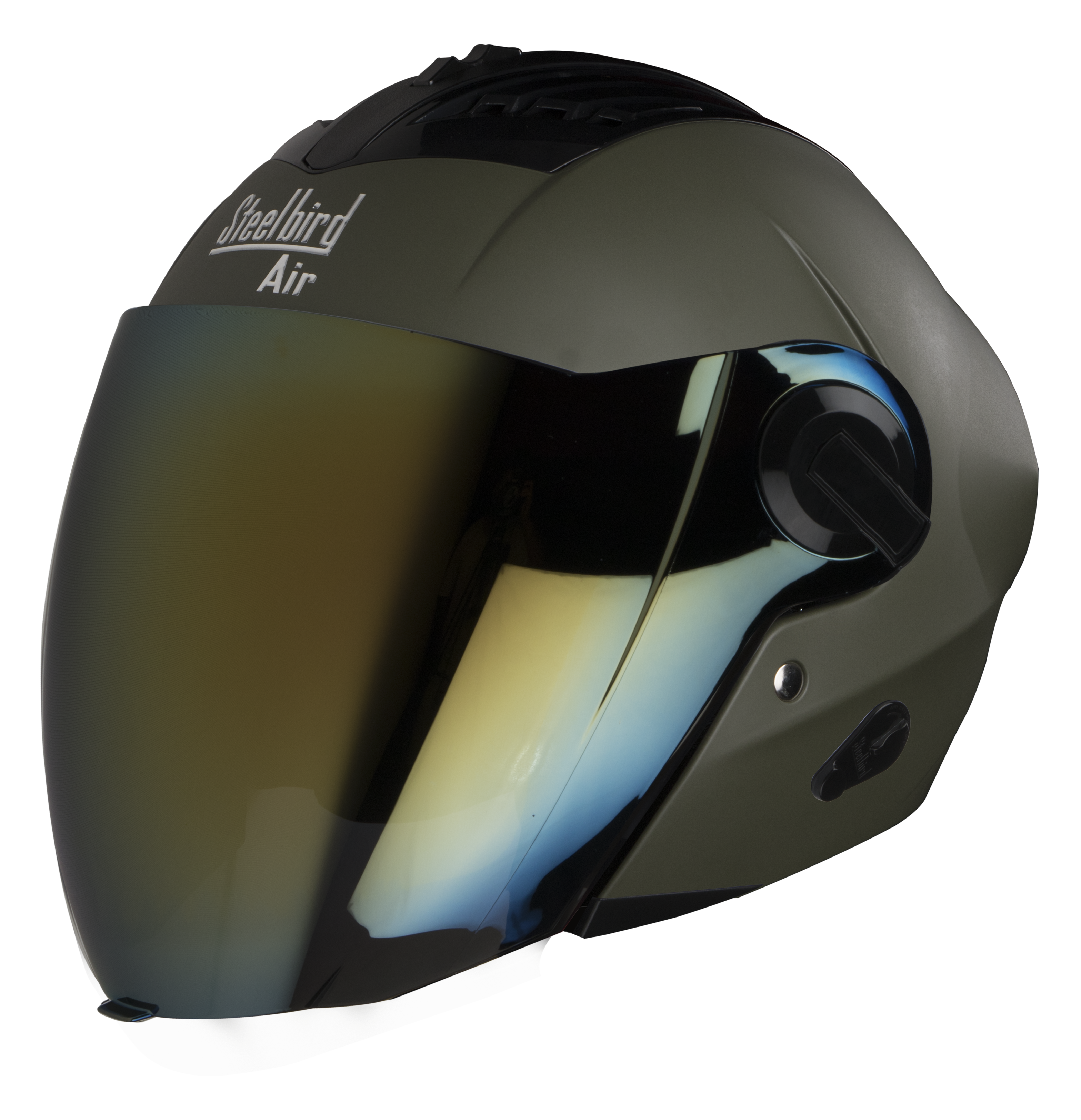 SBA-3 MAT BATTLE GREEN (Fitted With Clear Visor  Extra Gold Chrome Visor Free)