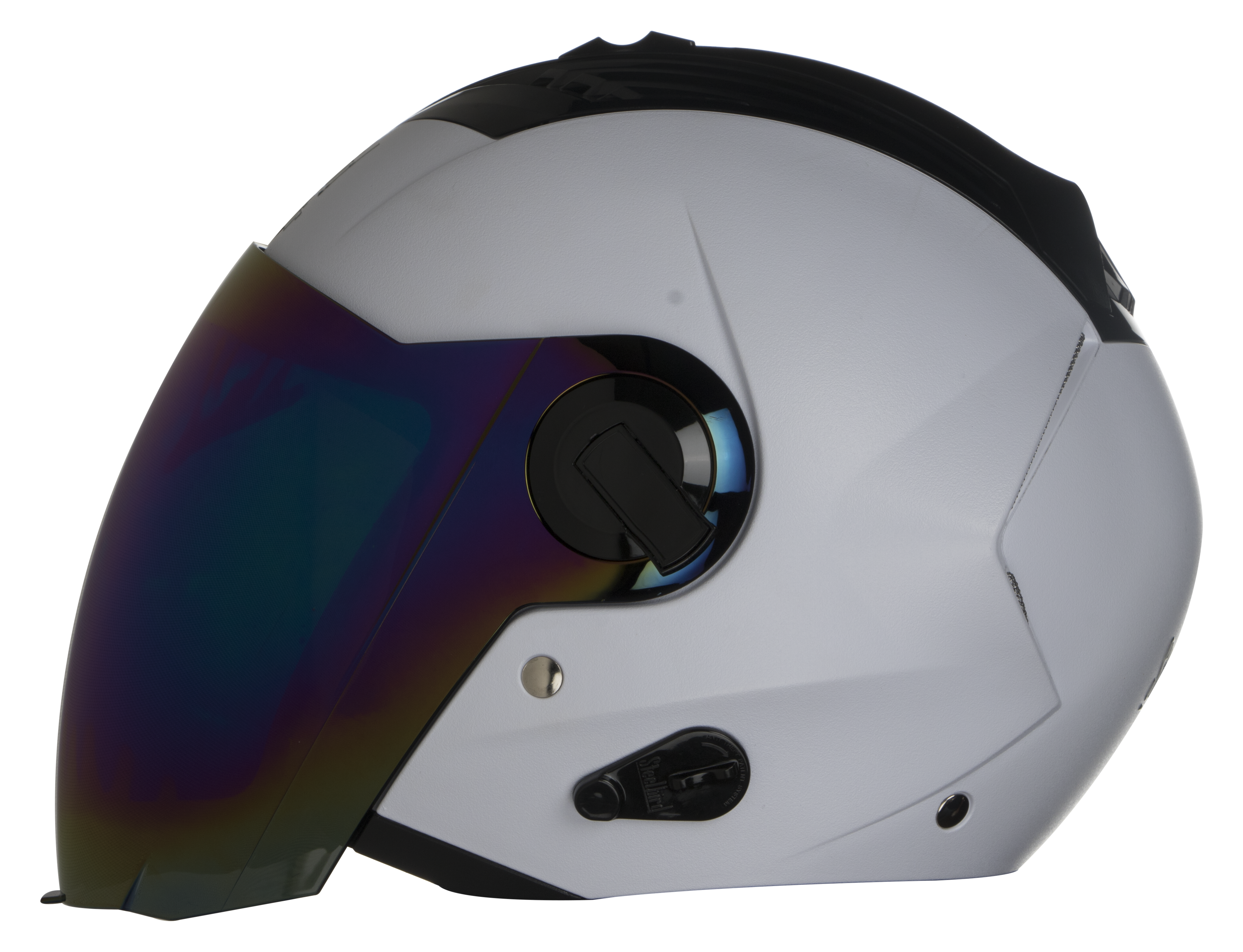 SBA-3 DASHING WHITE ( Fitted With Clear Visor Extra Gold Chrome Visor Free)