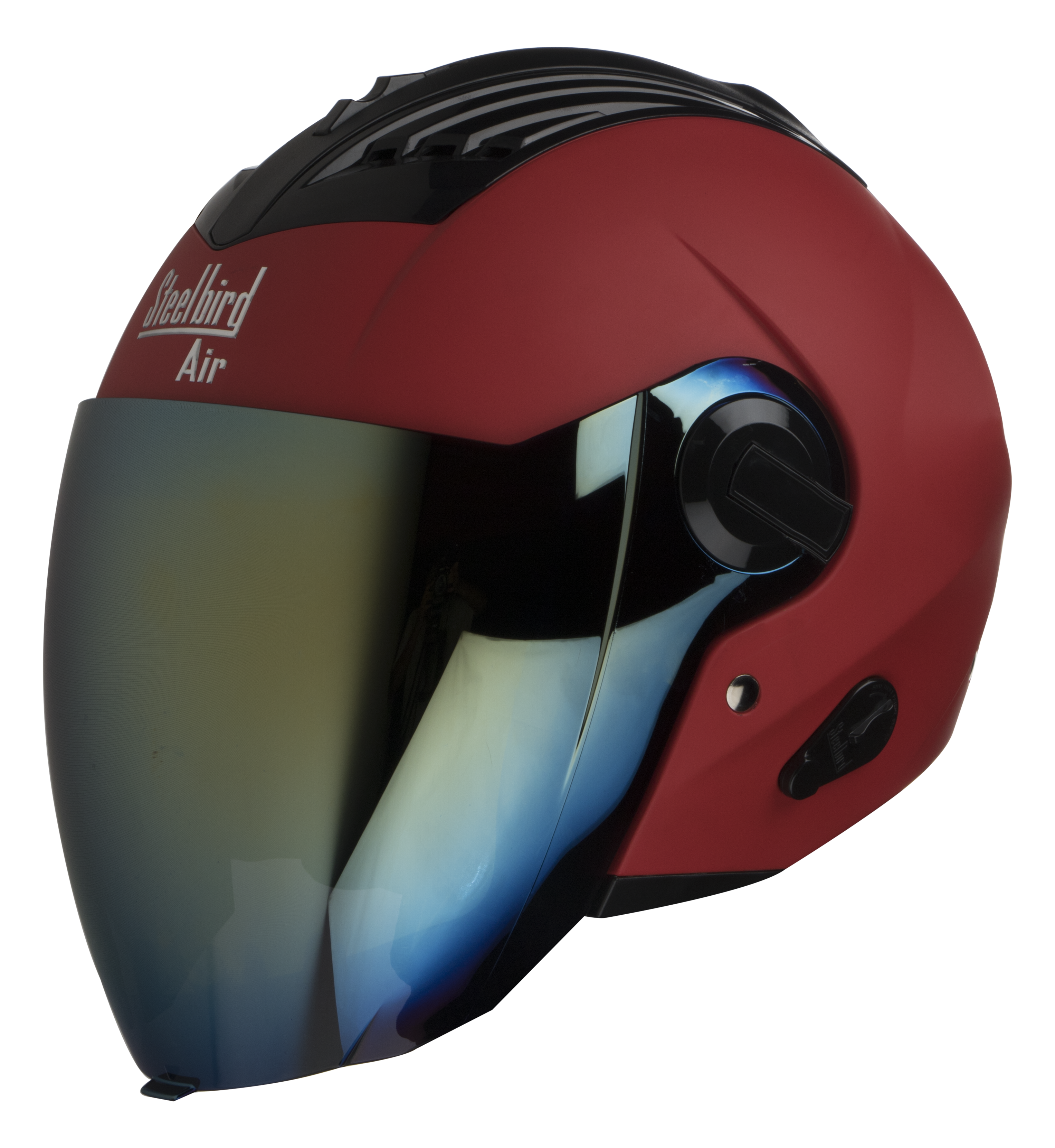 SBA-3 MAT SPORTS RED( Fitted With Clear Visor  Extra Gold Chrome Visor Free)