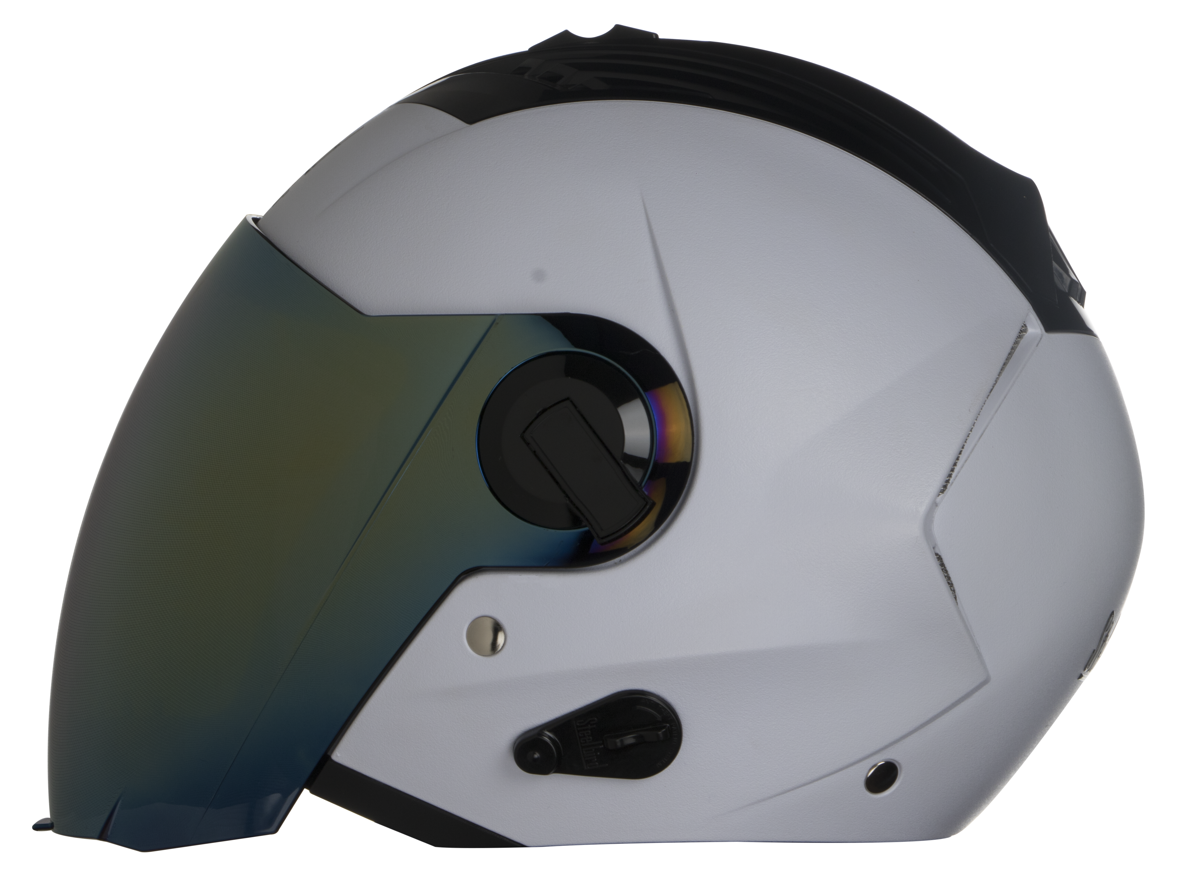 SBA-3 DASHING WHITE ( Fitted With Clear Visor Extra Rainbow Chrome Visor Free)