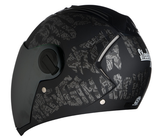 SBA-2 Strength Mat  Black With Grey ( Fitted With Clear Visor  Extra Silver Chrome Visor Free)