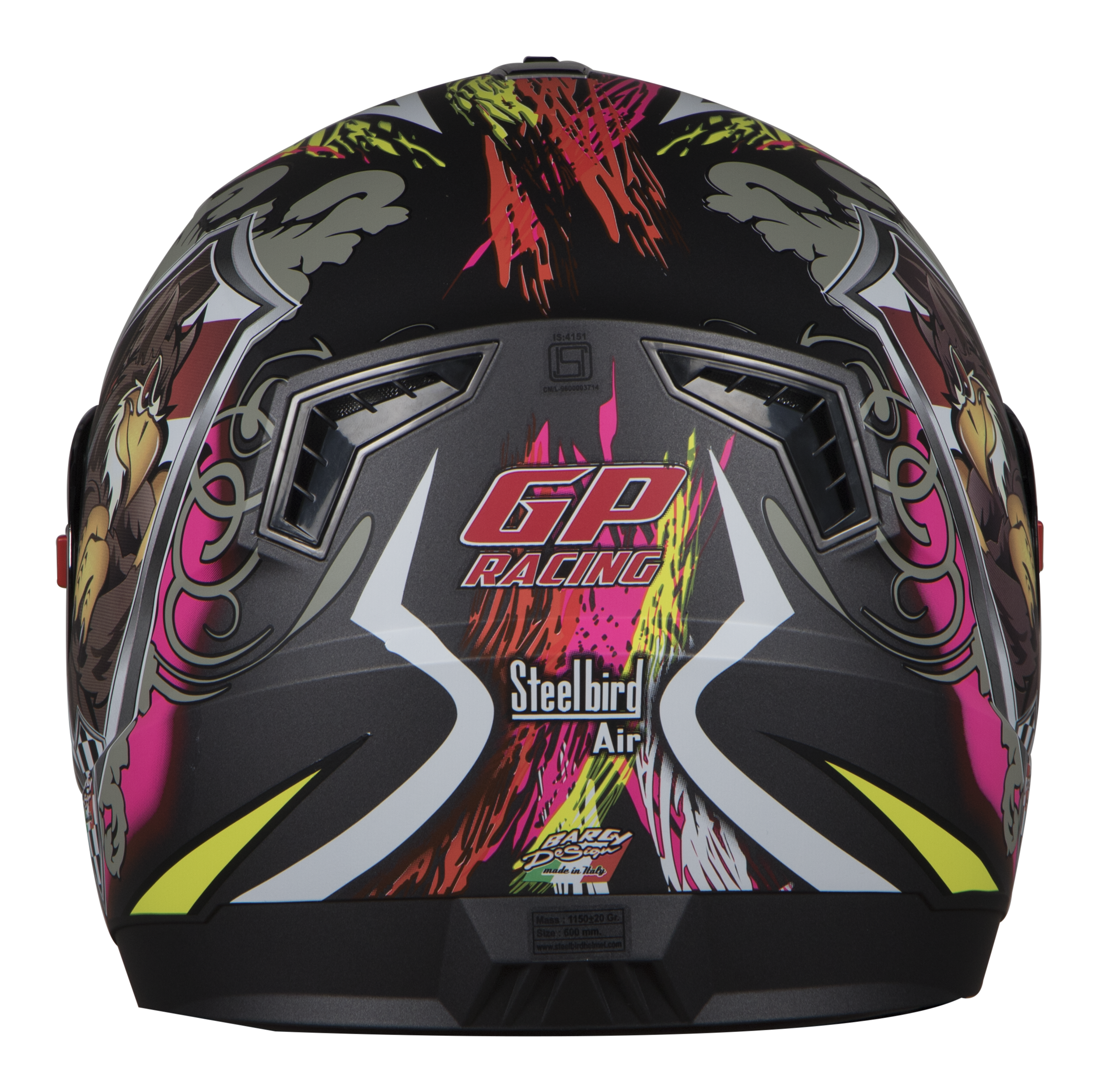 SBA-1 Griffon Glossy H.Grey With Red ( Fitted With Clear Visor Extra Silver Chrome Visor Free)