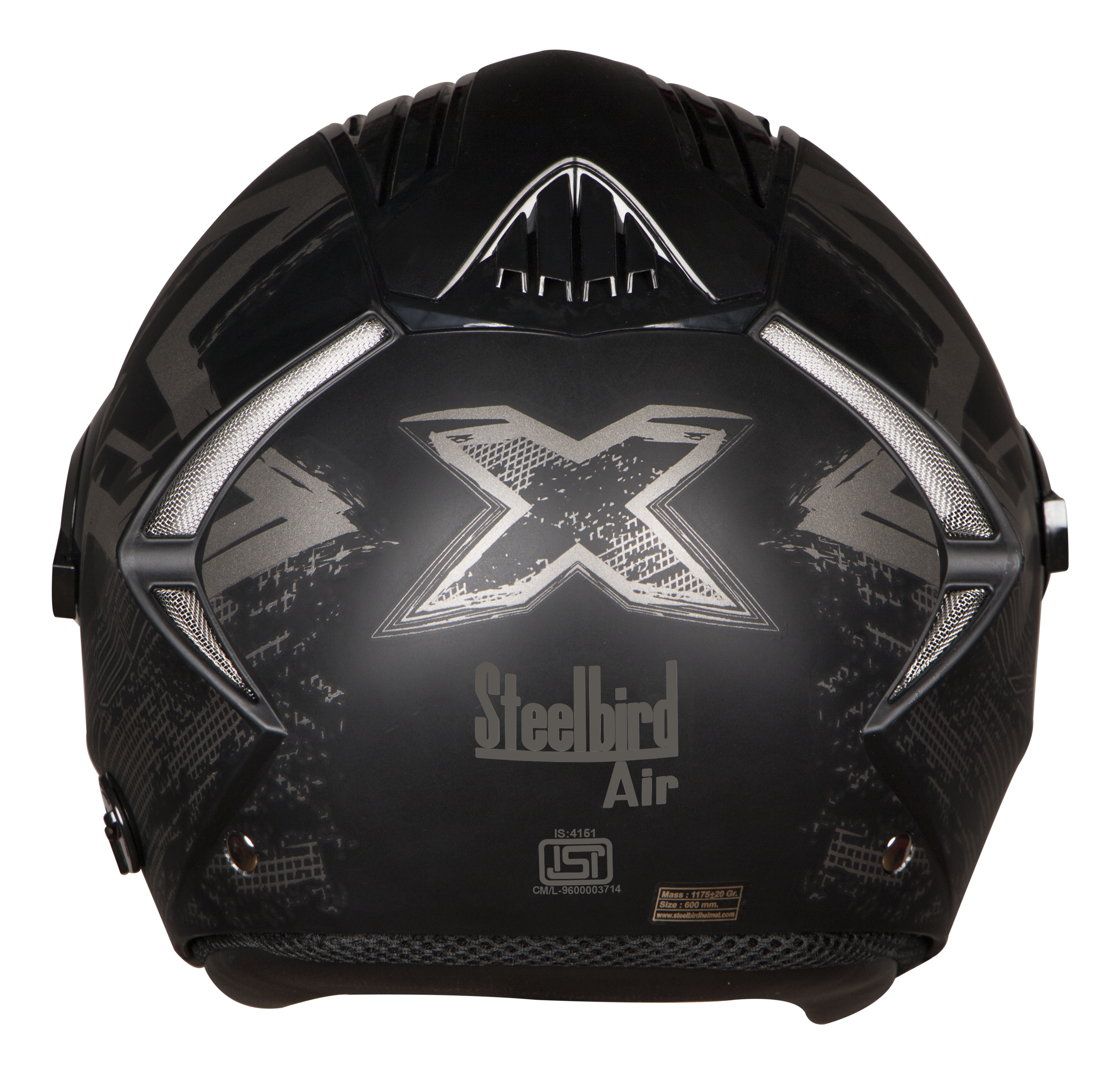 SBA-3 Excel Mat Black With Grey( Fitted With Clear Visor  Extra Silver Chrome Visor Free)