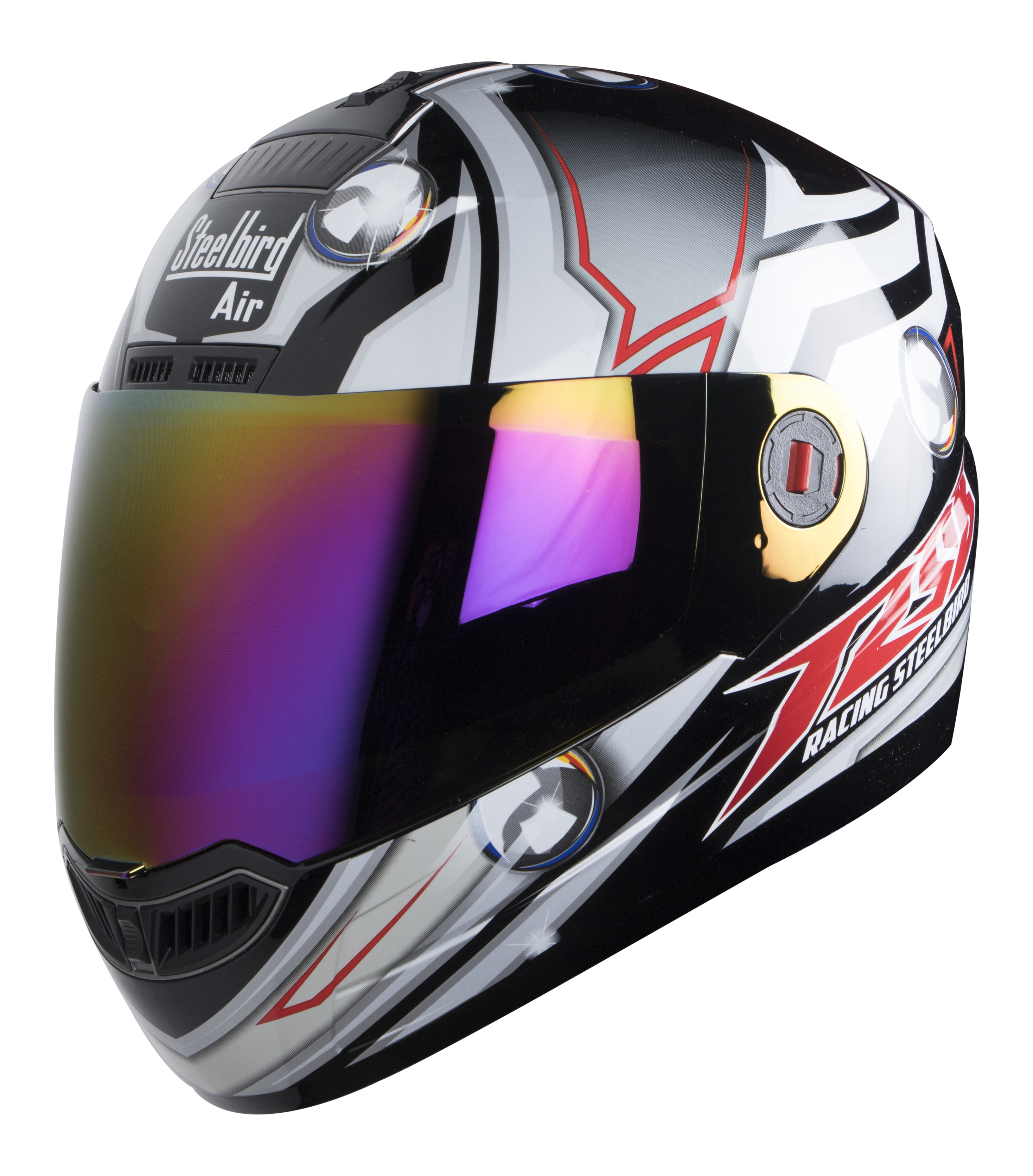 SBA-1 Chroma Mat Black With Grey ( Fitted With Clear Visor  Extra Rainbow Chrome Visor Free)