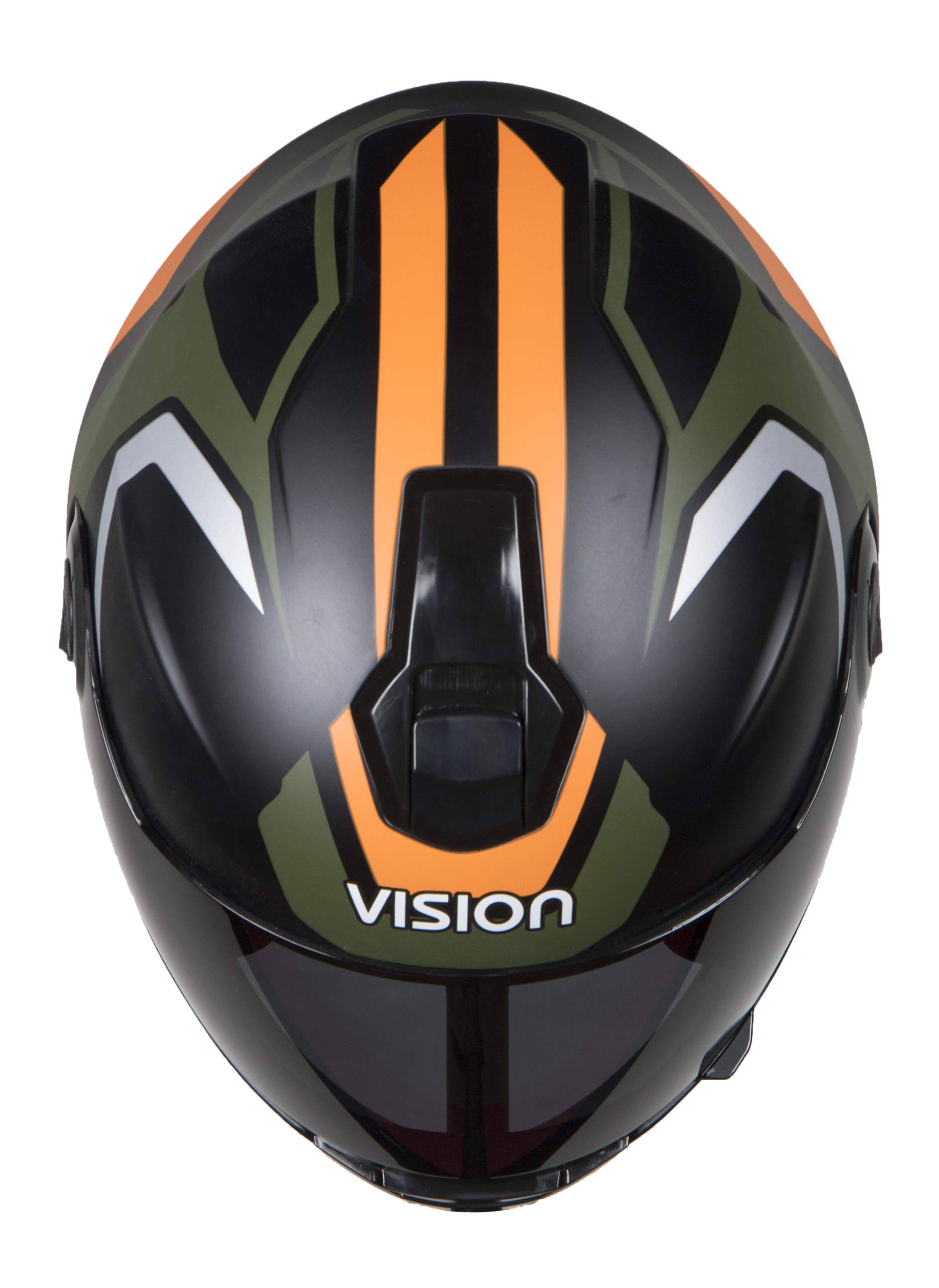SBH-11 Alpha Beta Glossy Battle Green With Orange ( Fitted With Clear Visor Extra Smoke Visor Free)