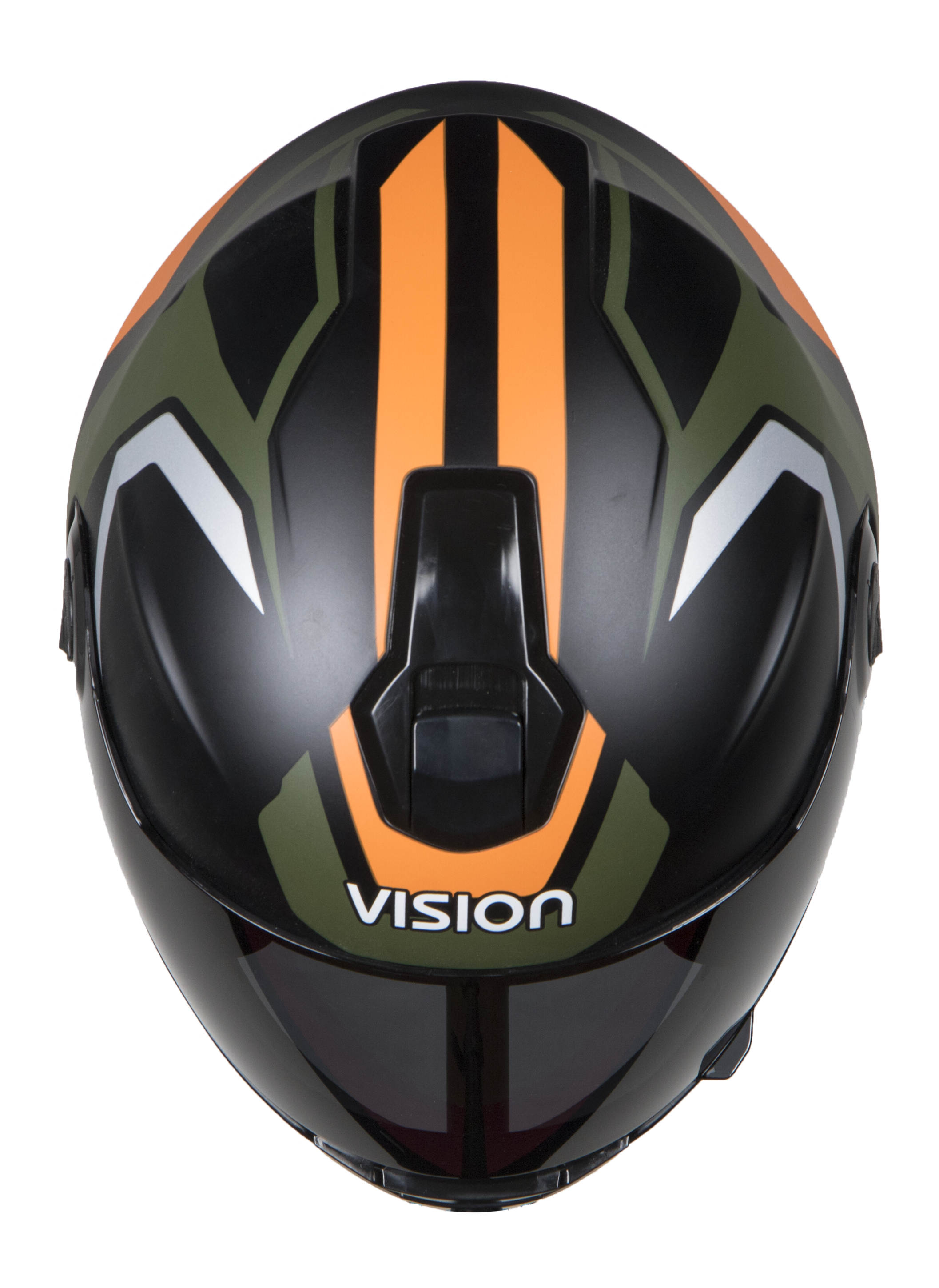 SBH-11 Alpha Beta Mat Battle Green With Orange ( Fitted With Clear Visor Extra Smoke Visor Free)