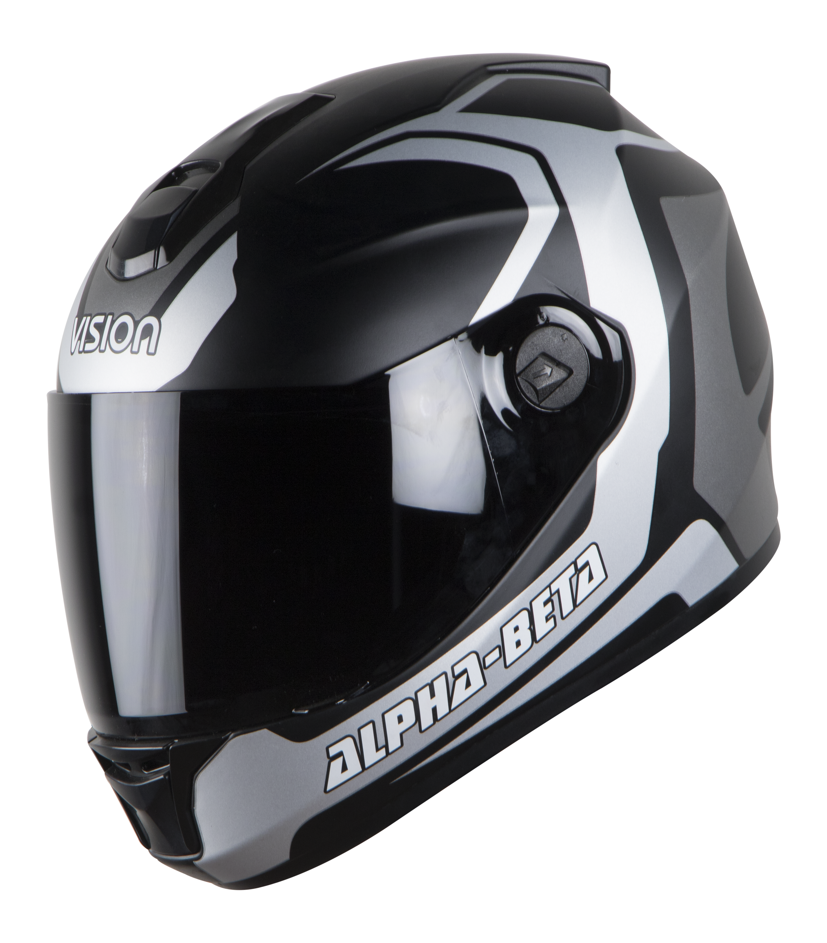 SBH-11 Alpha Beta Glossy Silver Grey ( Fitted With Clear Visor Extra Smoke Visor Free)