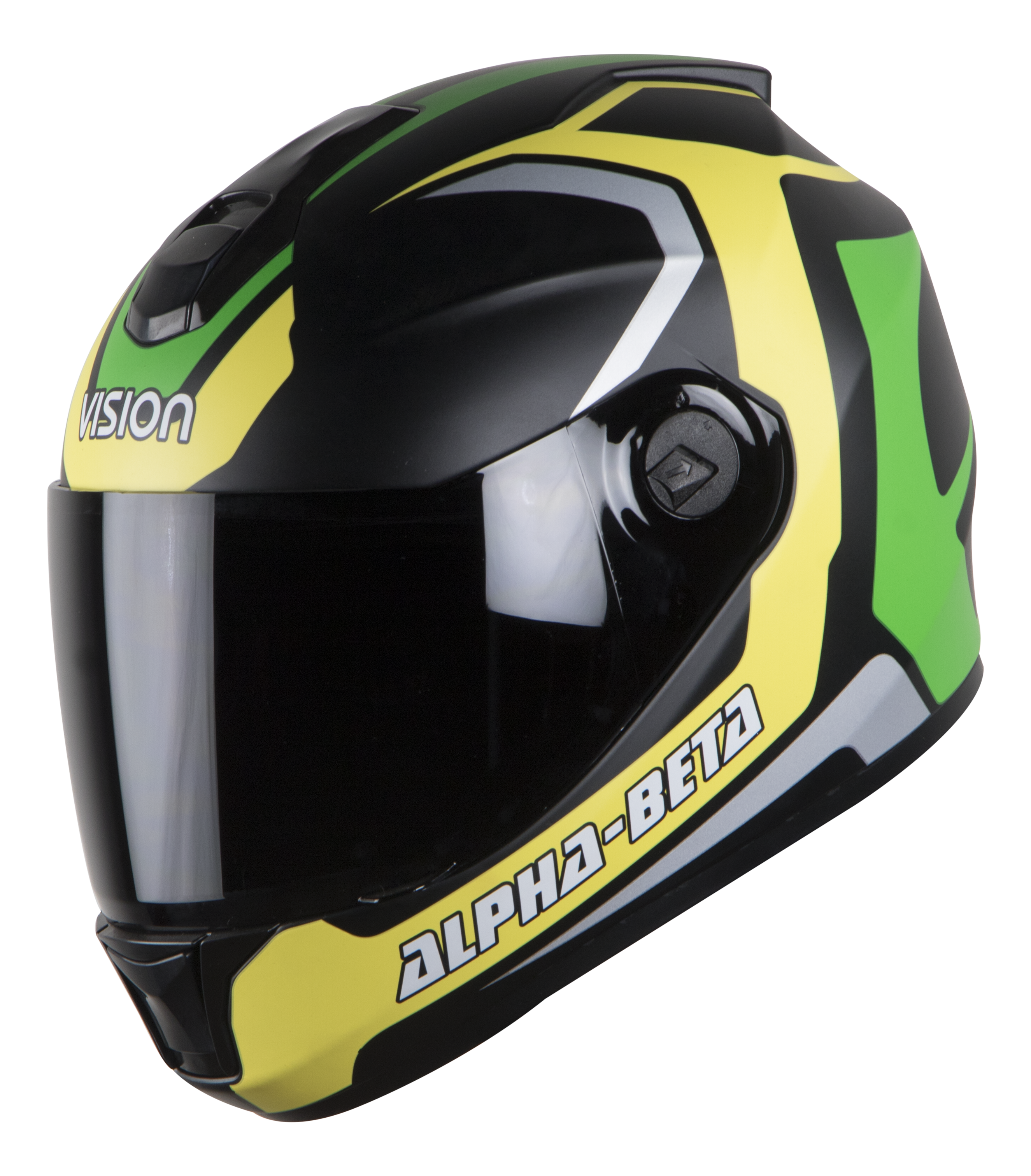 SBH-11 Alpha Beta Mat Yellow Green( Fitted With Clear Visor Extra Smoke Visor Free)