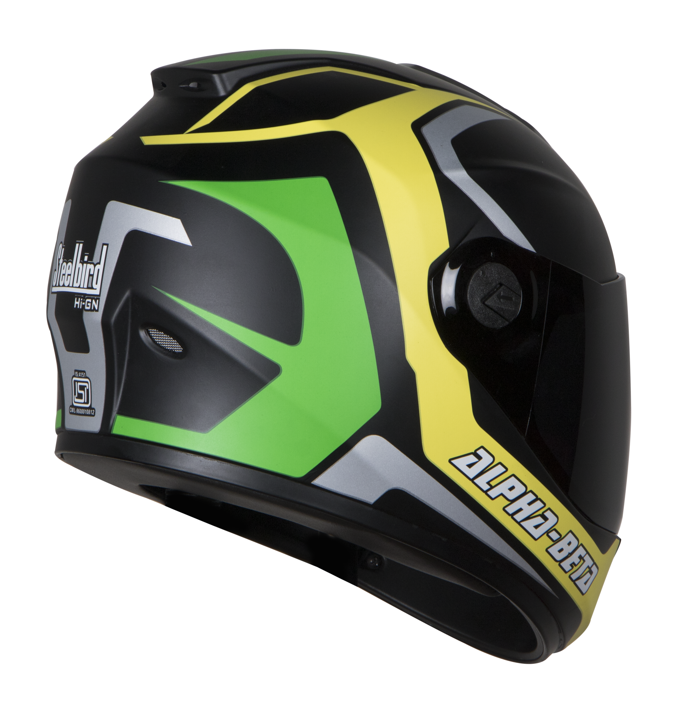 SBH-11 Alpha Beta Mat Yellow Green( Fitted With Clear Visor Extra Smoke Visor Free)