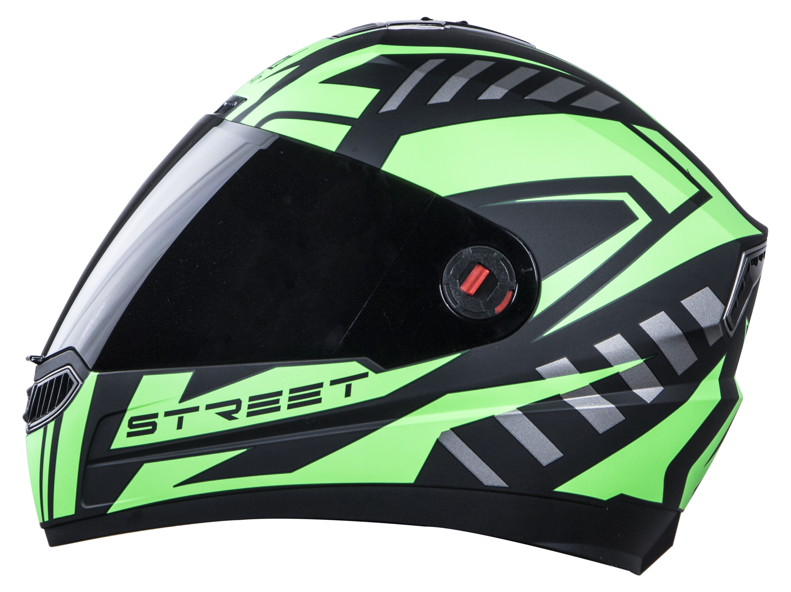 SBA-1  Street Mat Black With F.Green ( Fitted With Clear Visor  Extra Smoke Visor Free)