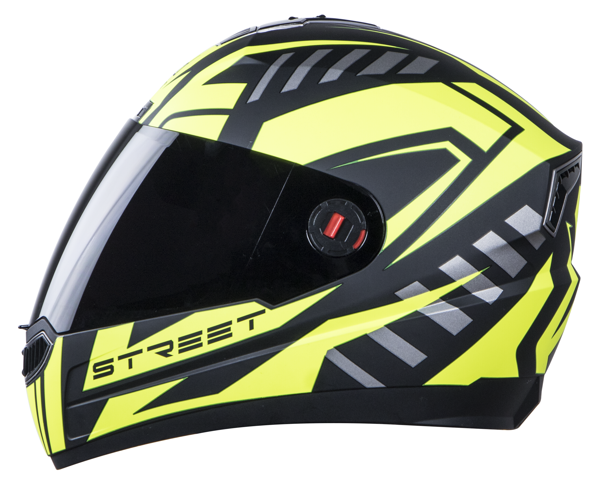 SBA-1 Street Mat Black With F.Yellow ( Fitted With Clear Visor  Extra Smoke Visor Free)