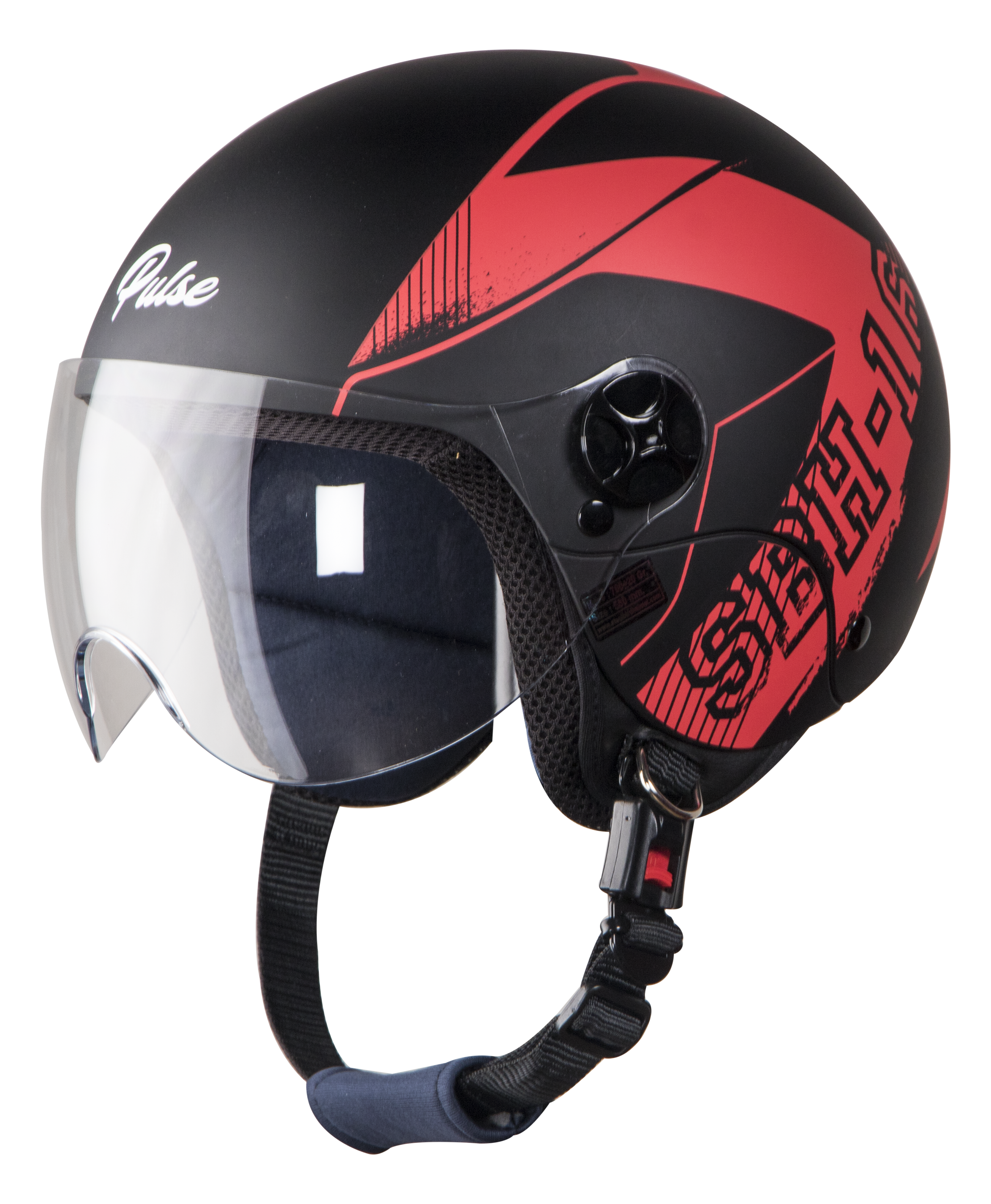 SBH-16 Pulse Beat Glossy Black With Red