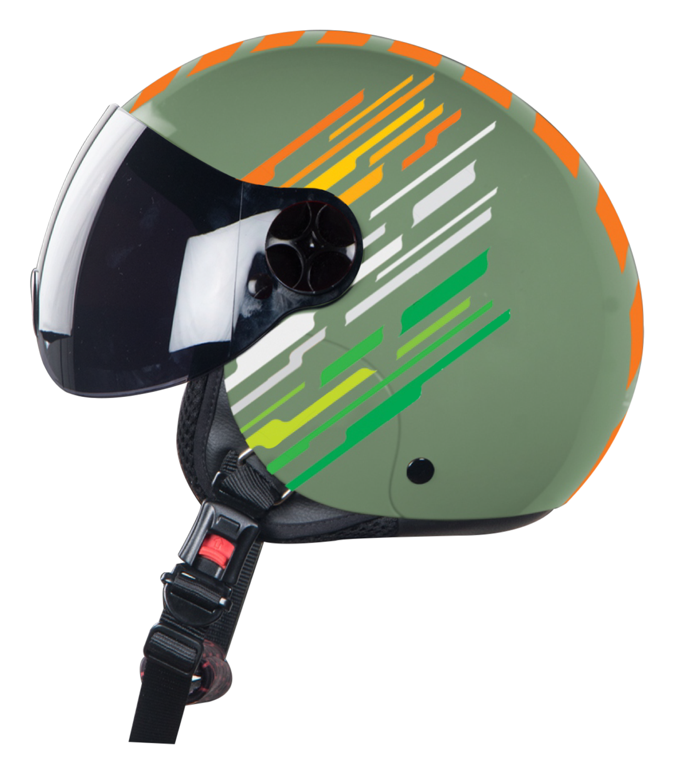 SBH-16 Skipper Matt Battle Green With Smoke Visor( Fitted With Clear Visor Extra Smoke Visor Free)