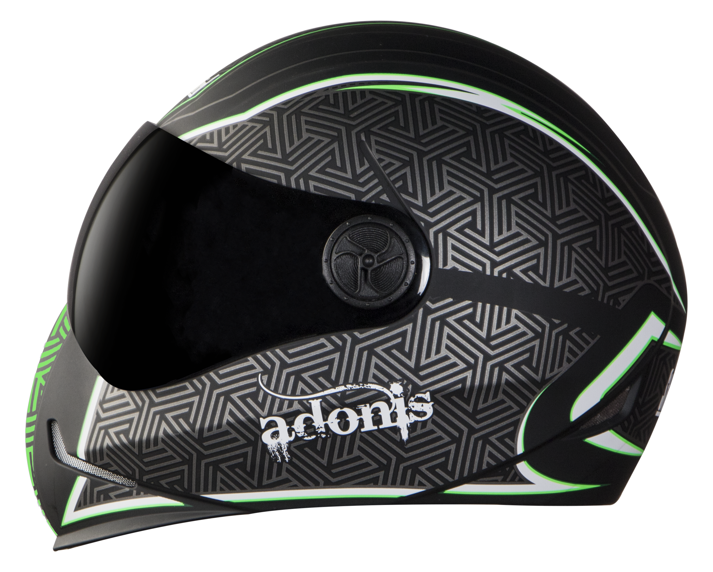 SBH-1 Adonis Rustic Mat Black With Green( Fitted With Clear Visor Extra Smoke Visor Free)