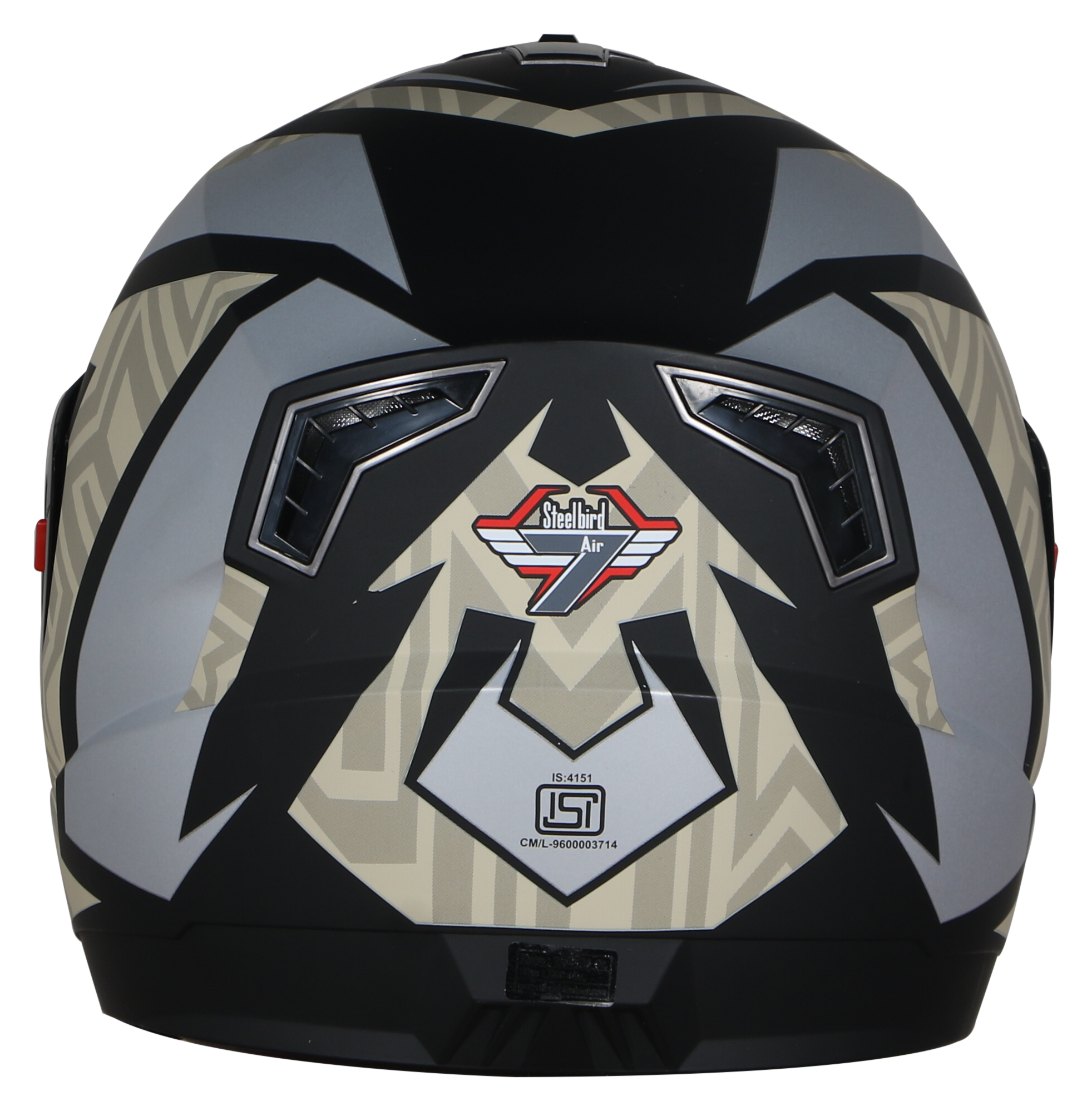 Steelbird SBA-1 Cesar ISI Certified Full Face Graphic Helmet (Matt Black Desert Storm With Smoke Visor)