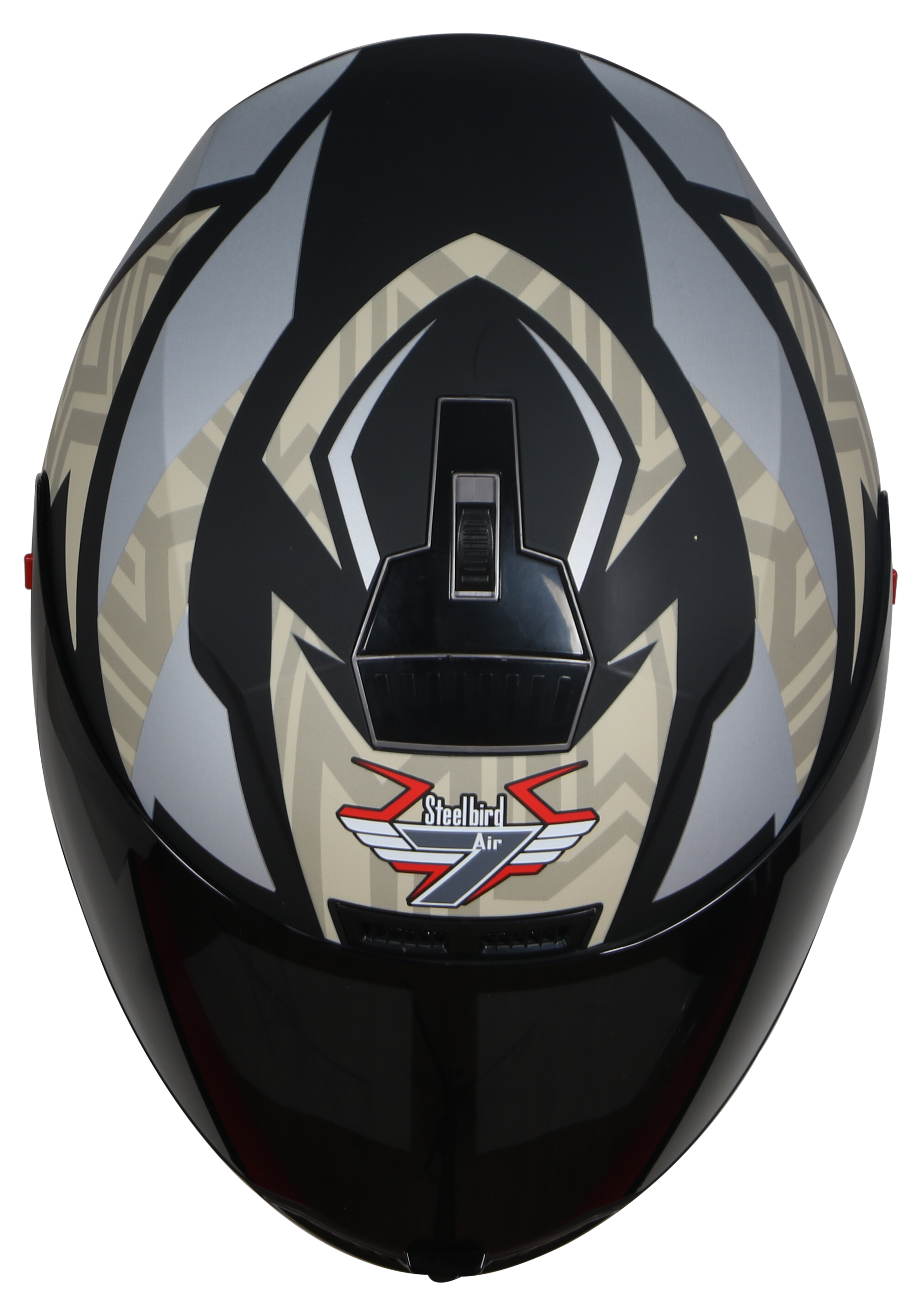 Steelbird SBA-1 Cesar ISI Certified Full Face Graphic Helmet (Matt Black Desert Storm With Smoke Visor)