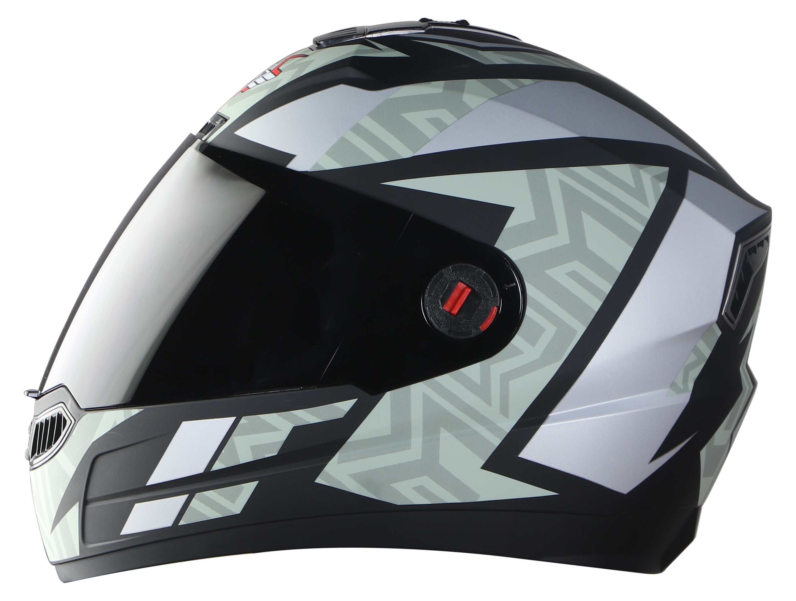 Steelbird SBA-1 Cesar ISI Certified Full Face Graphic Helmet (Matt Black Military Green With Smoke Visor)