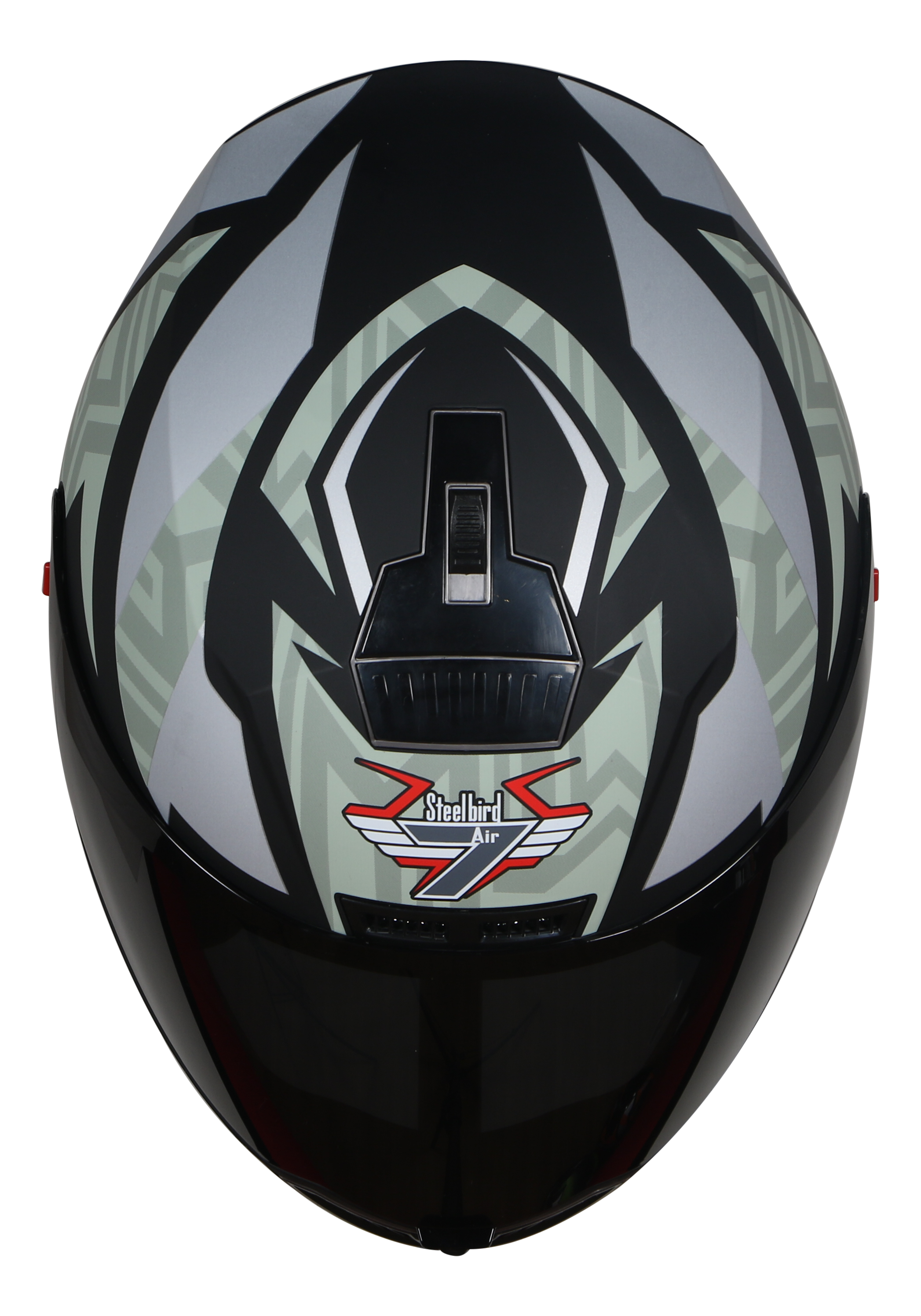 Steelbird SBA-1 Cesar ISI Certified Full Face Graphic Helmet (Matt Black Military Green With Smoke Visor)