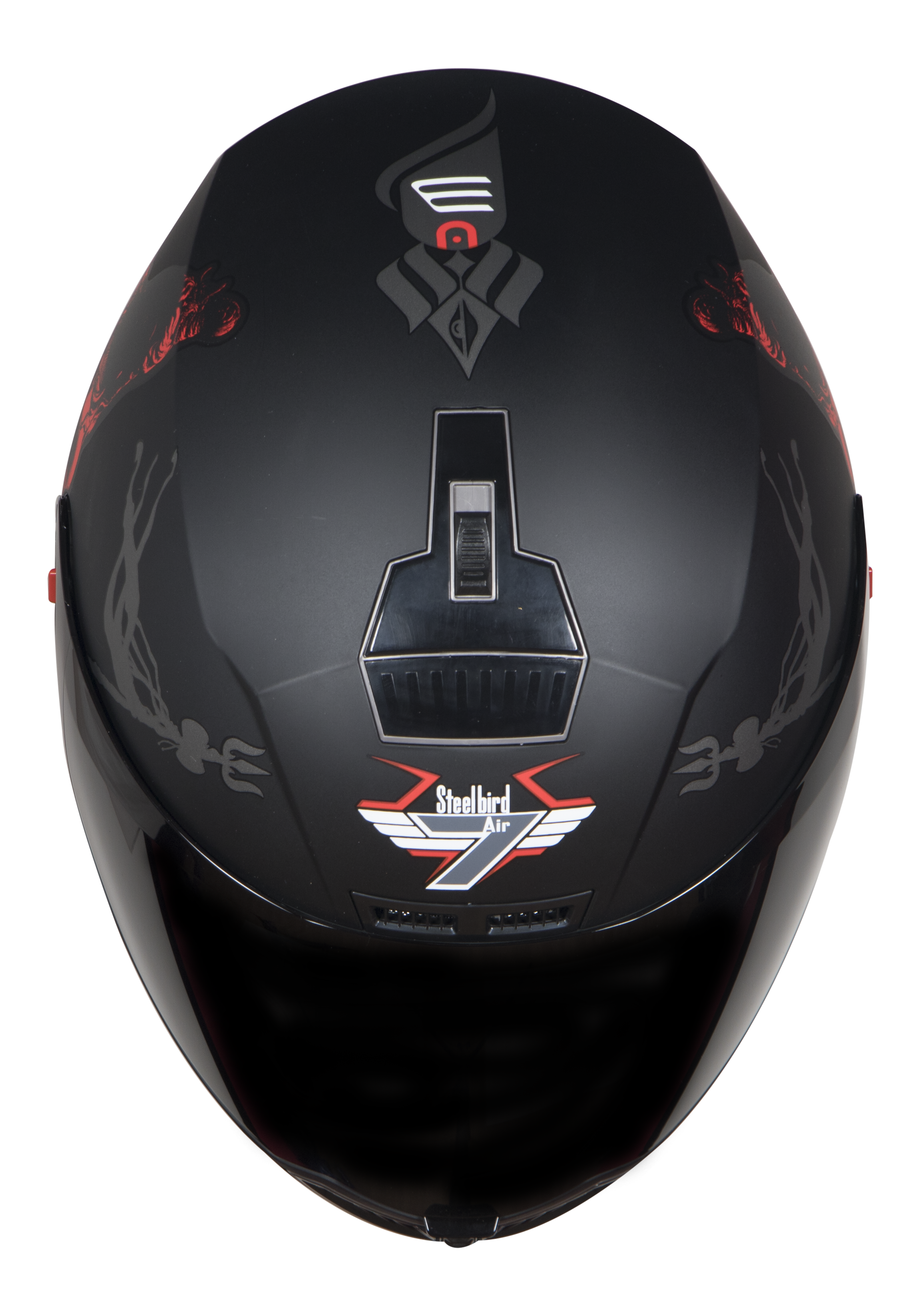 Steelbird SBA-1 Mahadev ISI Certified Full Face Helmet (Matt Black Red With Smoke Visor)
