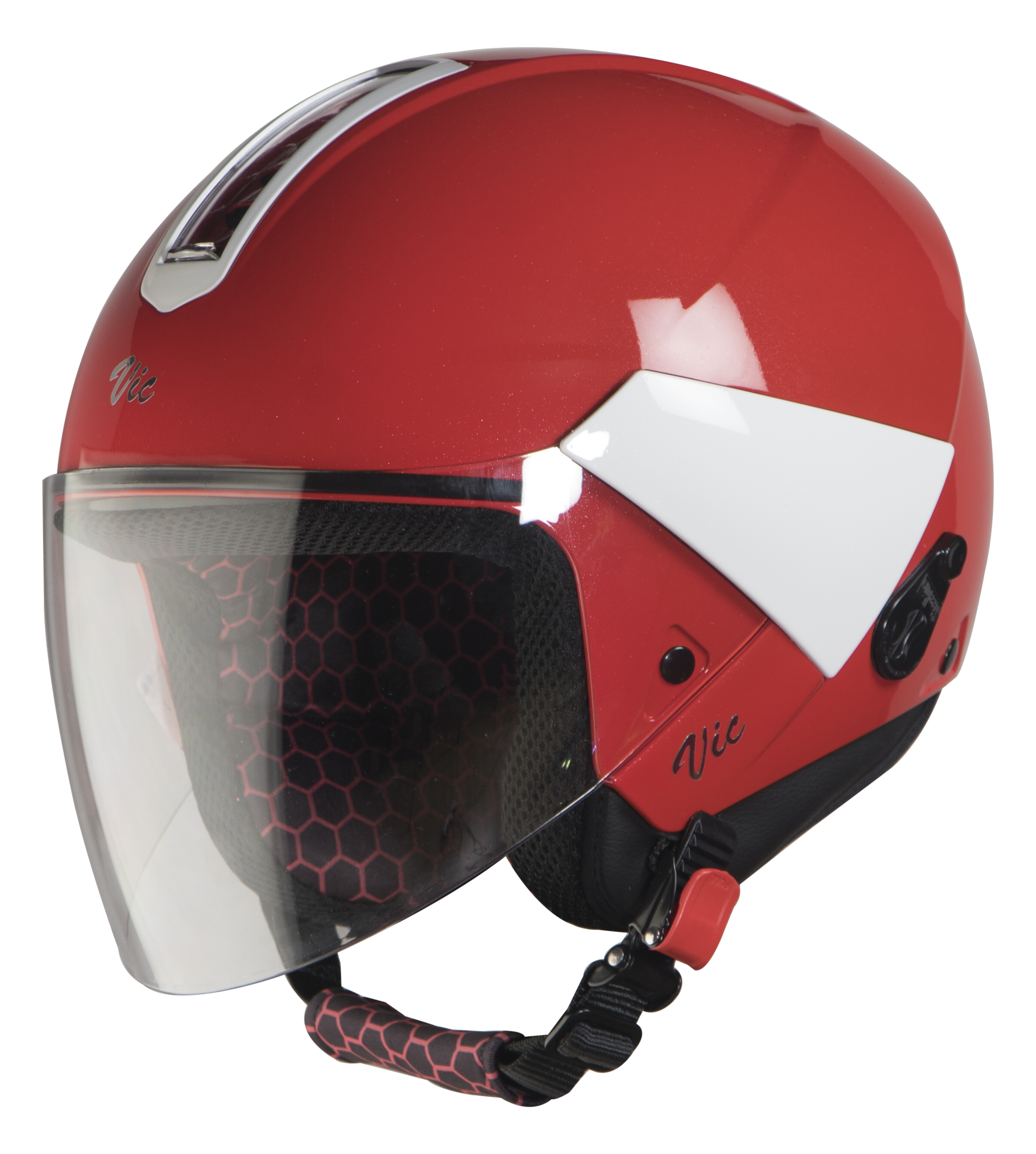 SBH-5 Vic Two Tone Glossy Sports Red With White