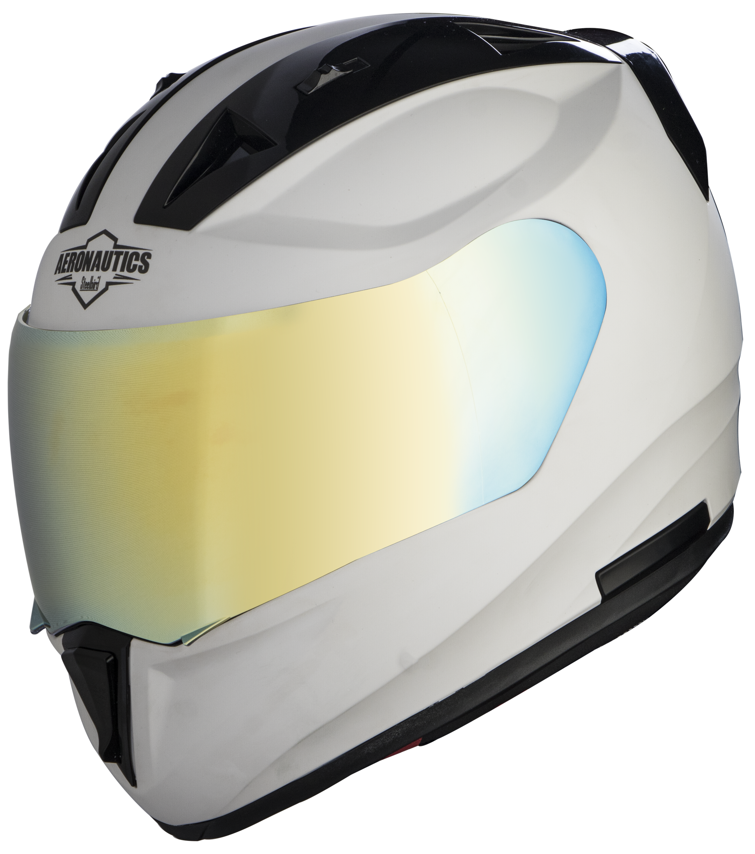 SA-1 Aeronautics Mat White ( Fitted With Clear Visor Extra Gold Chrome Visor Free)