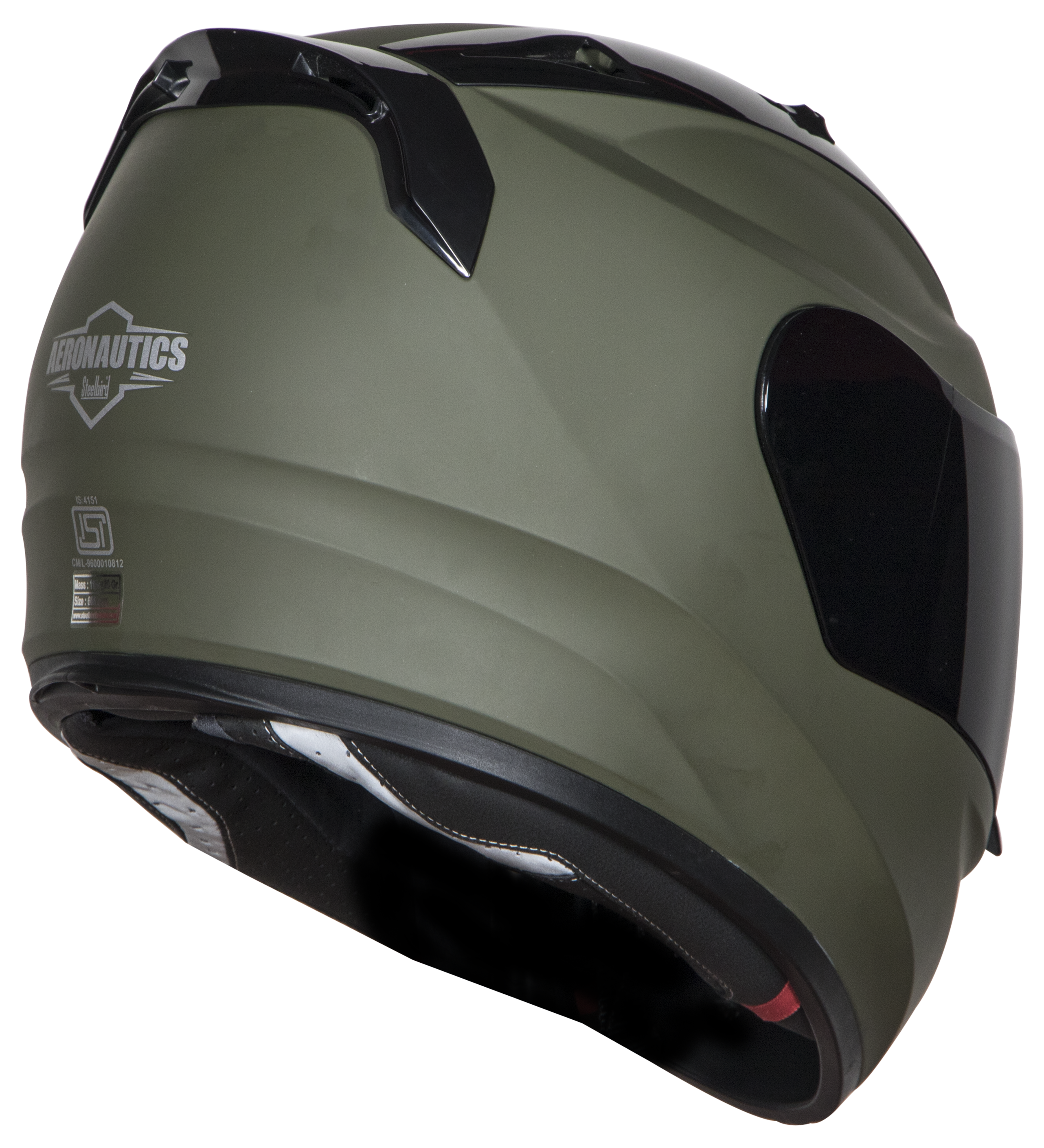 SA-1 Aeronautics Mat Battle Green ( Fitted With Clear Visor Extra Silver Chrome Visor Free)