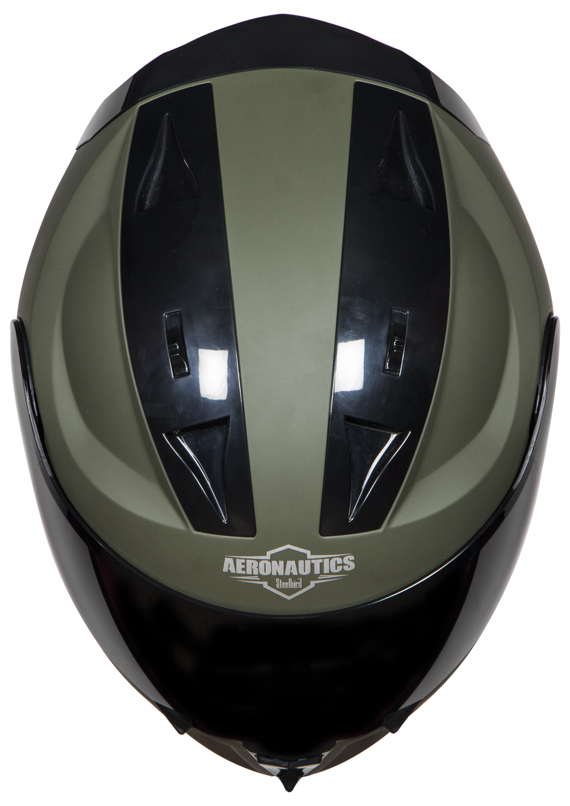 SA-1 Aeronautics Mat Battle Green ( Fitted With Clear Visor Extra Silver Chrome Visor Free)