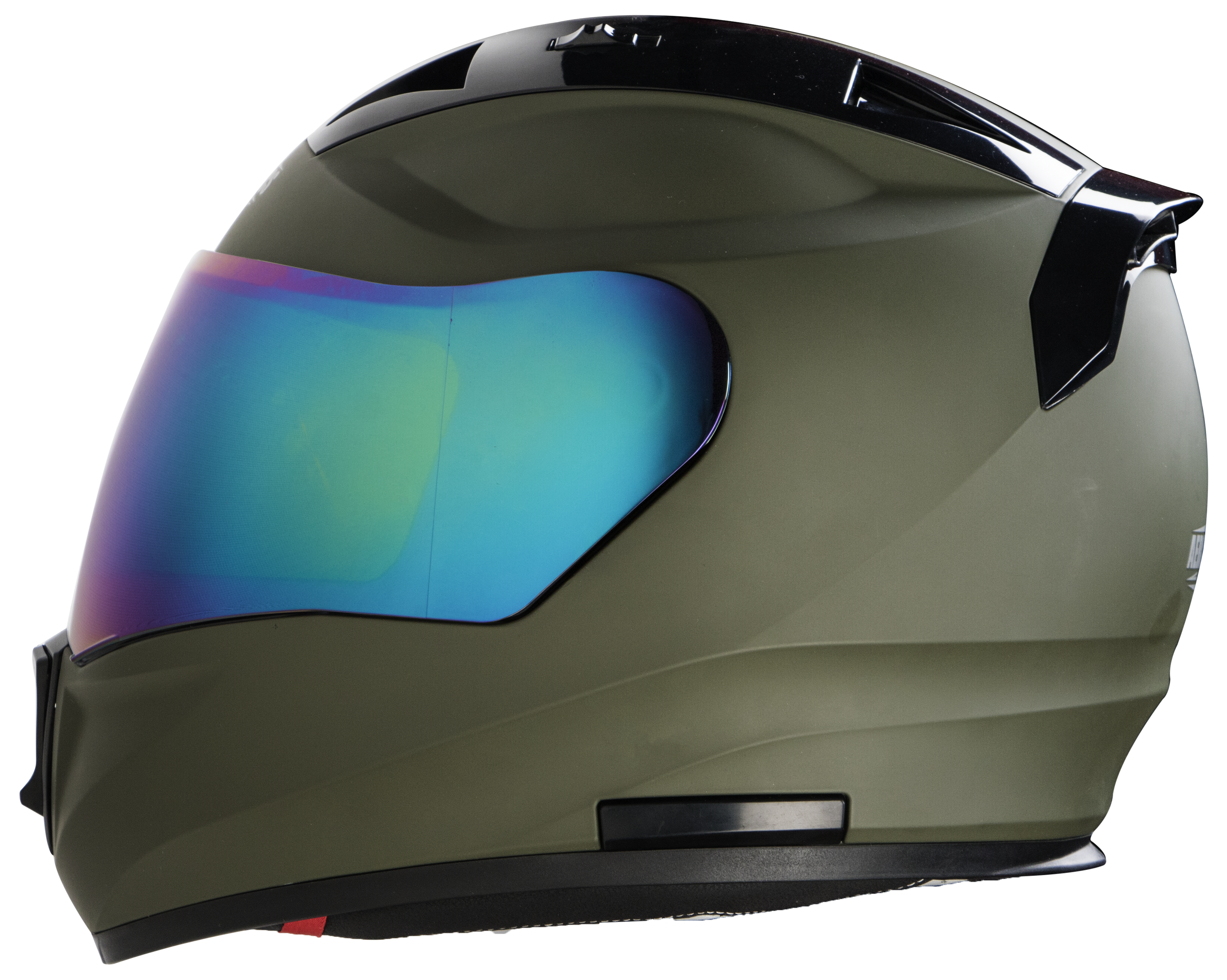 SA-1 Aeronautics Mat Battle Green ( Fitted With Clear Visor Extra Rainbow Chrome Visor Free)