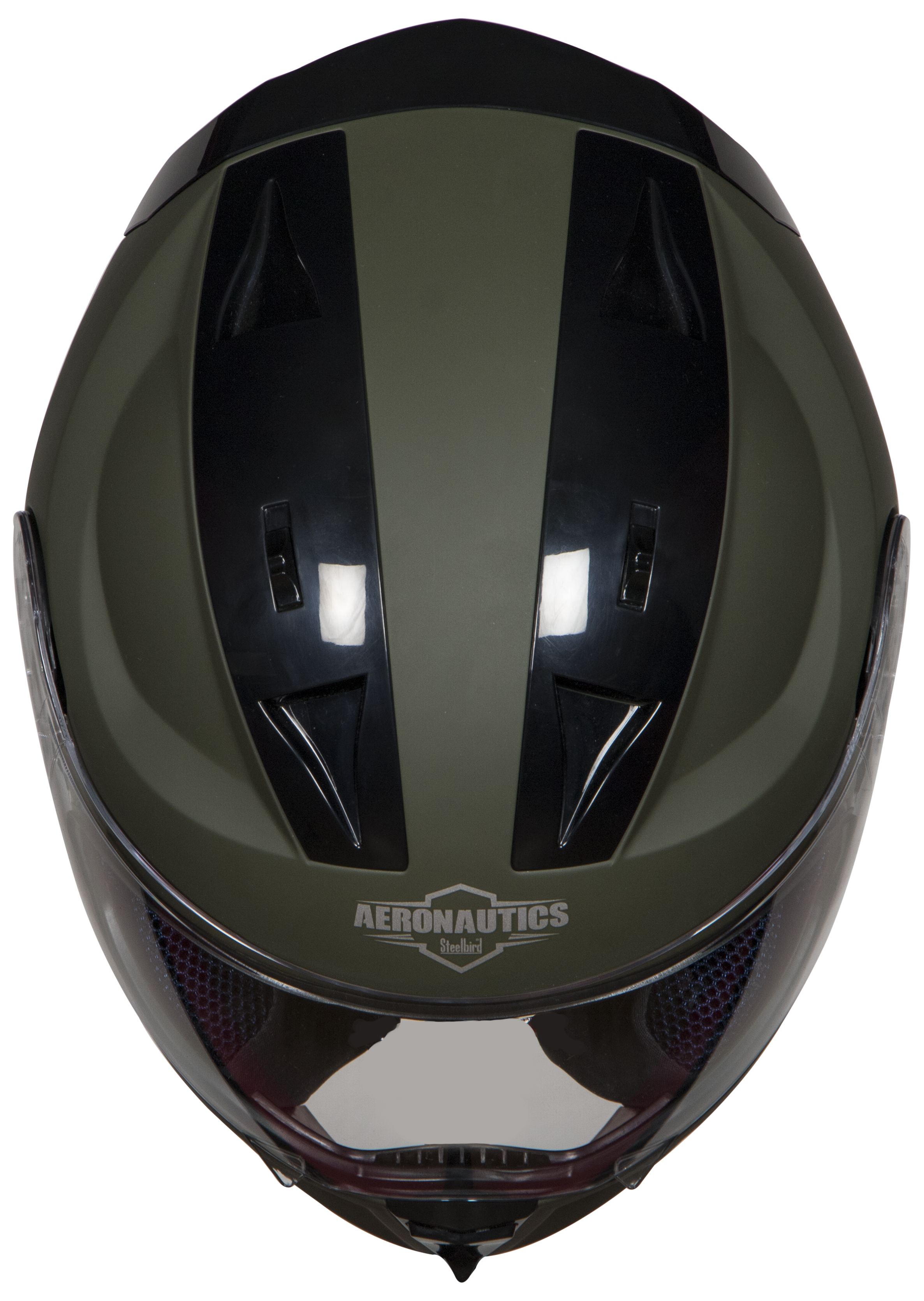 SA-1 Aeronautics Mat Battle Green(Fitted With Clear Visor Extra Gold Night Vision Visor Free)