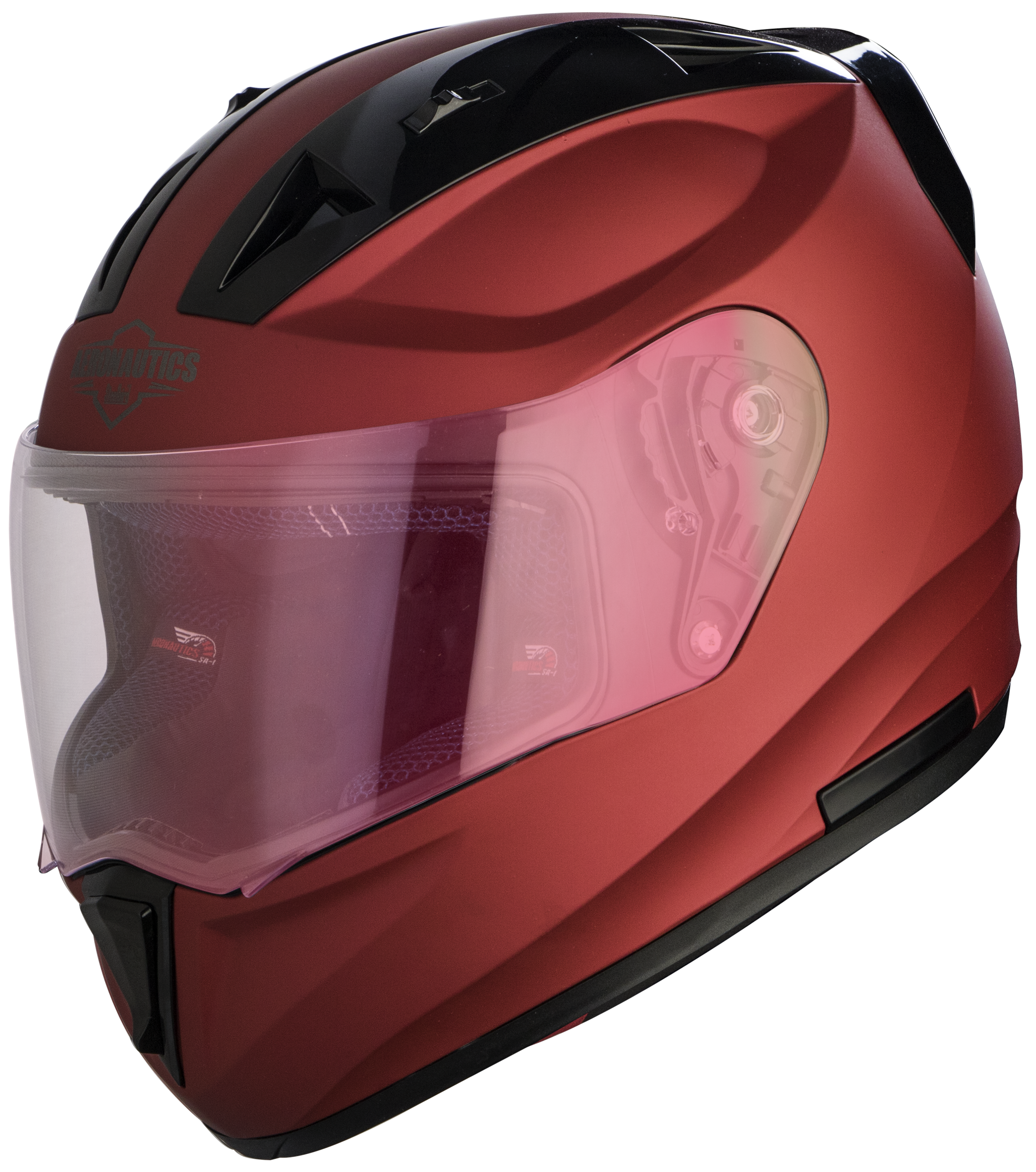 SA-1 Aeronautics Mat Maroon(Fitted With Clear Visor Extra Gold Night Vision Visor Free)