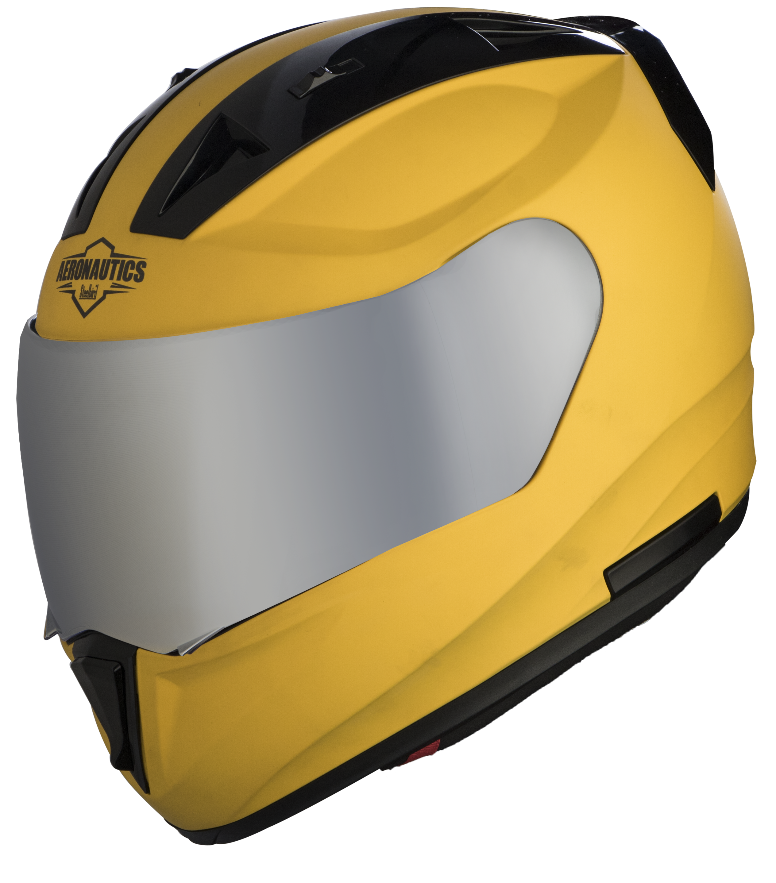 SA-1 Aeronautics Mat Moon Yellow ( Fitted With Clear Visor Extra Silver Chrome Visor Free)