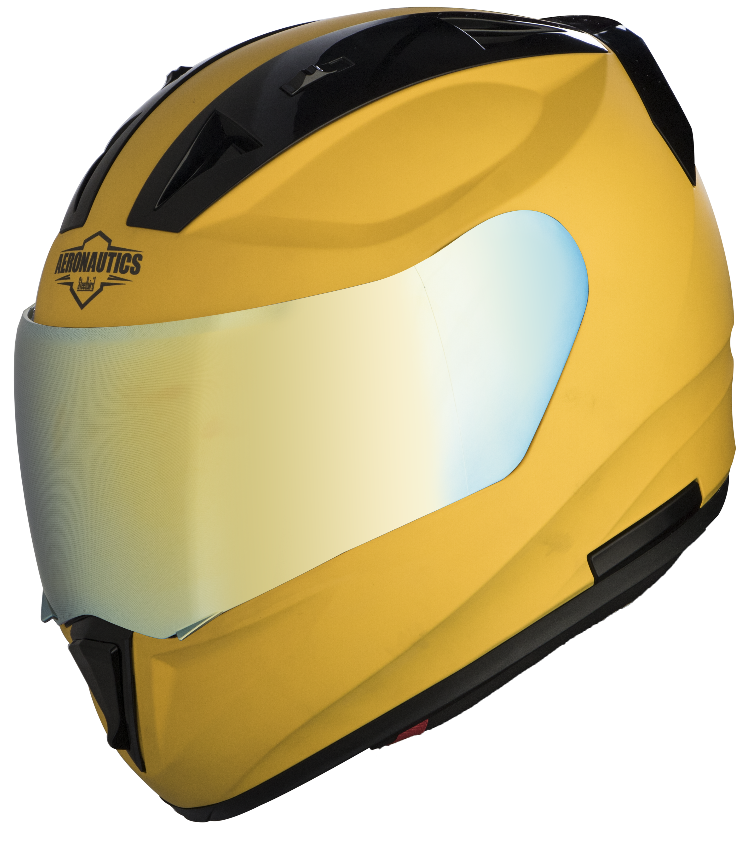 SA-1 Aeronautics Mat Moon Yellow ( Fitted With Clear Visor Extra Gold Chrome Visor Free)