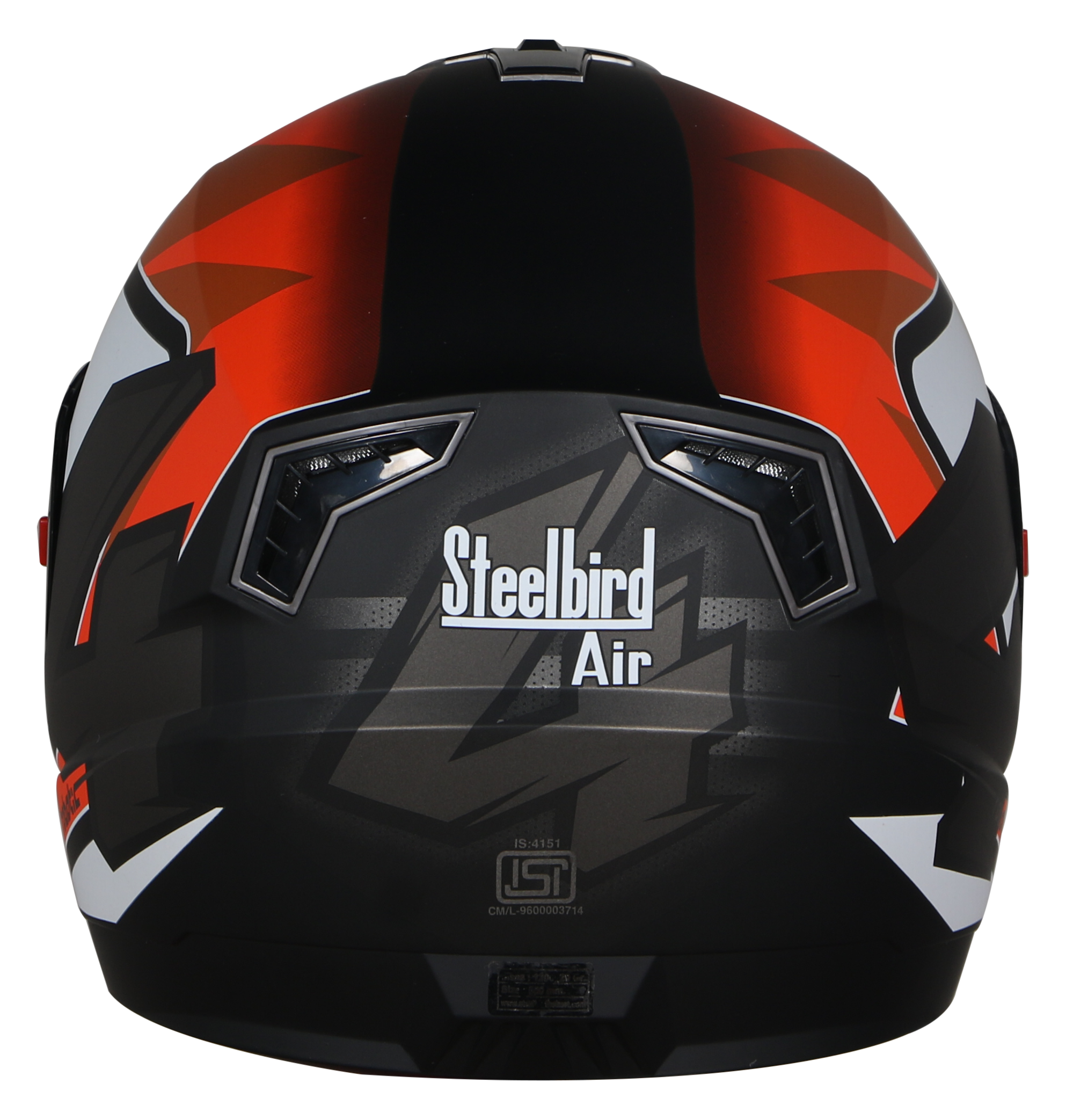 Steelbird SBA-1 Robotics ISI Certified Full-Up Helmet For Men And Women (Matt Black Orange With Night Vision Gold Visor)