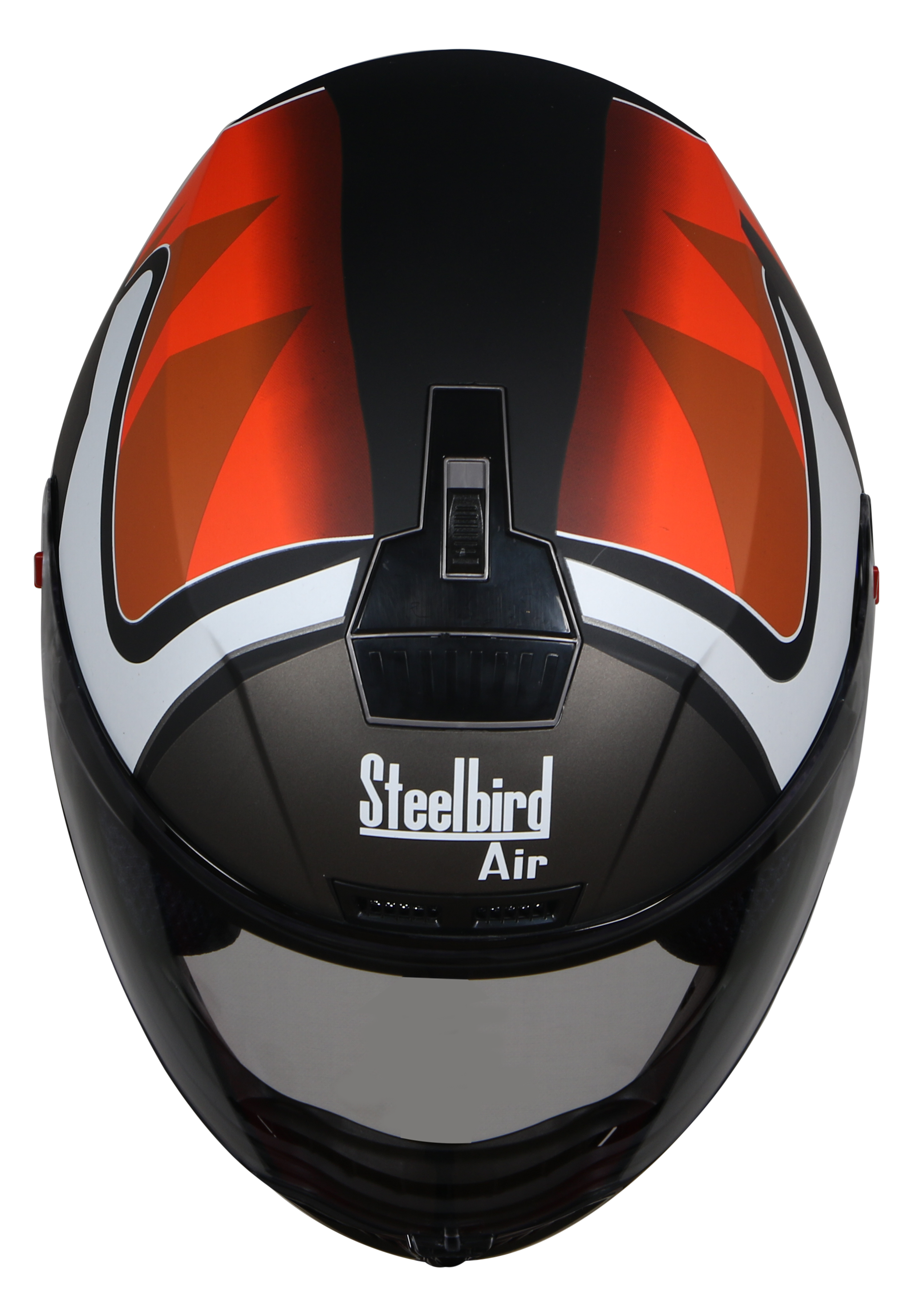 Steelbird SBA-1 Robotics ISI Certified Full-Up Helmet For Men And Women (Matt Black Orange With Clear Visor)
