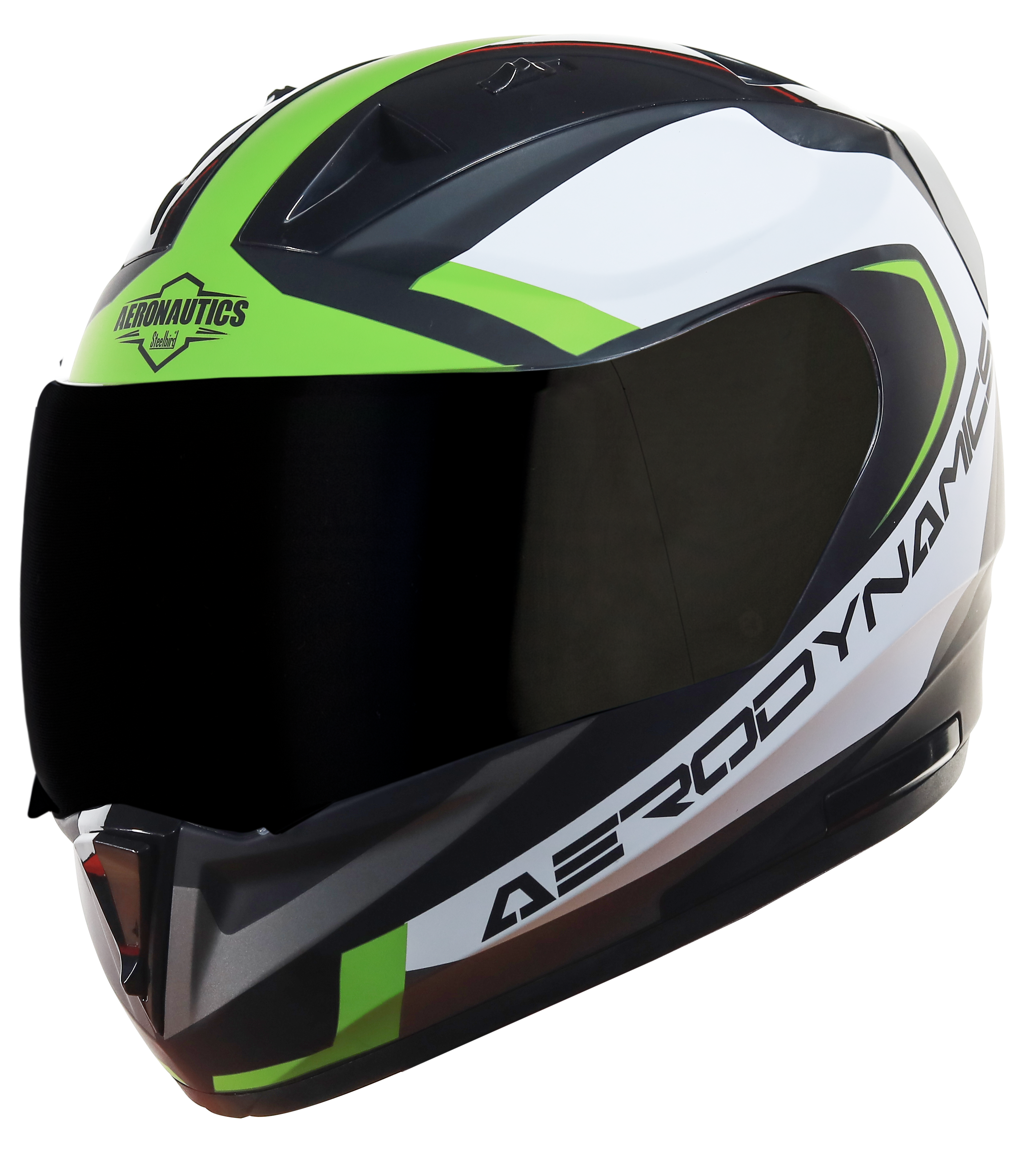 SA-1 Aerodynamics Mat Black With Y.Green(Fitted With Clear Visor Extra Smoke Visor Free)