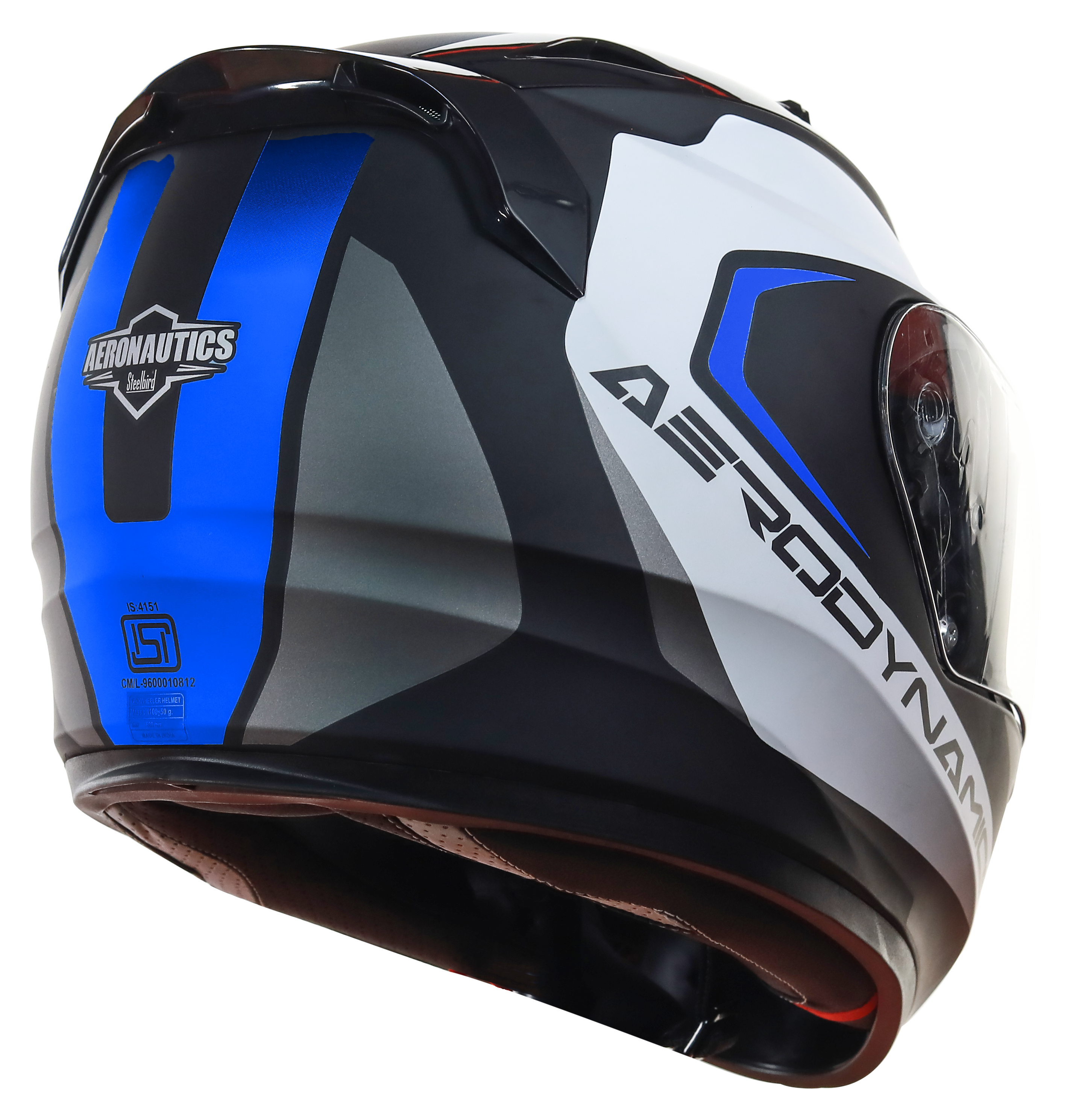 SA-1 Aerodynamics Mat Black With Blue(Fitted With Clear Visor Extra Blue Night Vision Visor Free)
