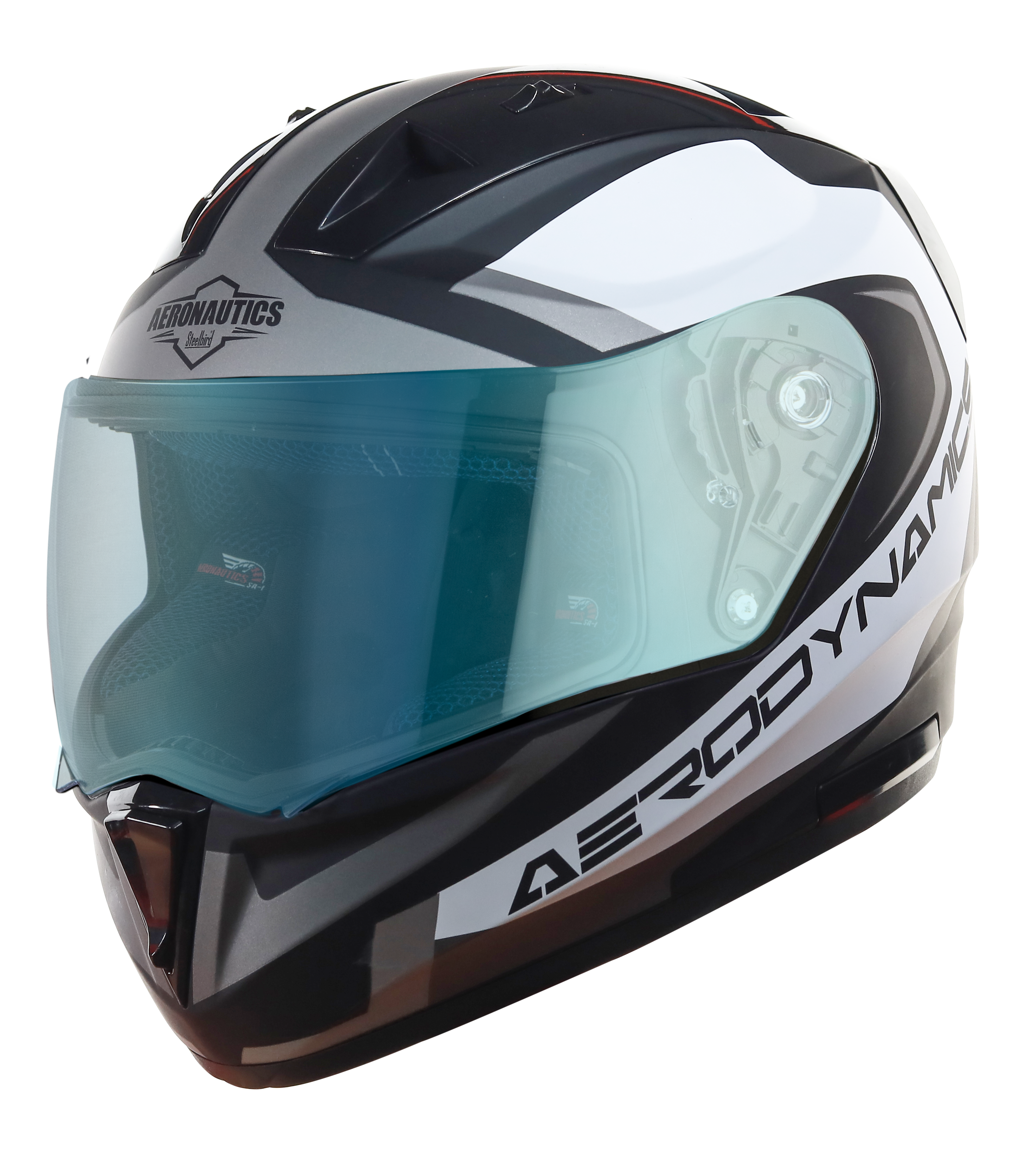 SA-1 Aerodynamics Mat Black With Grey(Fitted With Clear Visor Extra Blue Night Vision Visor Free)
