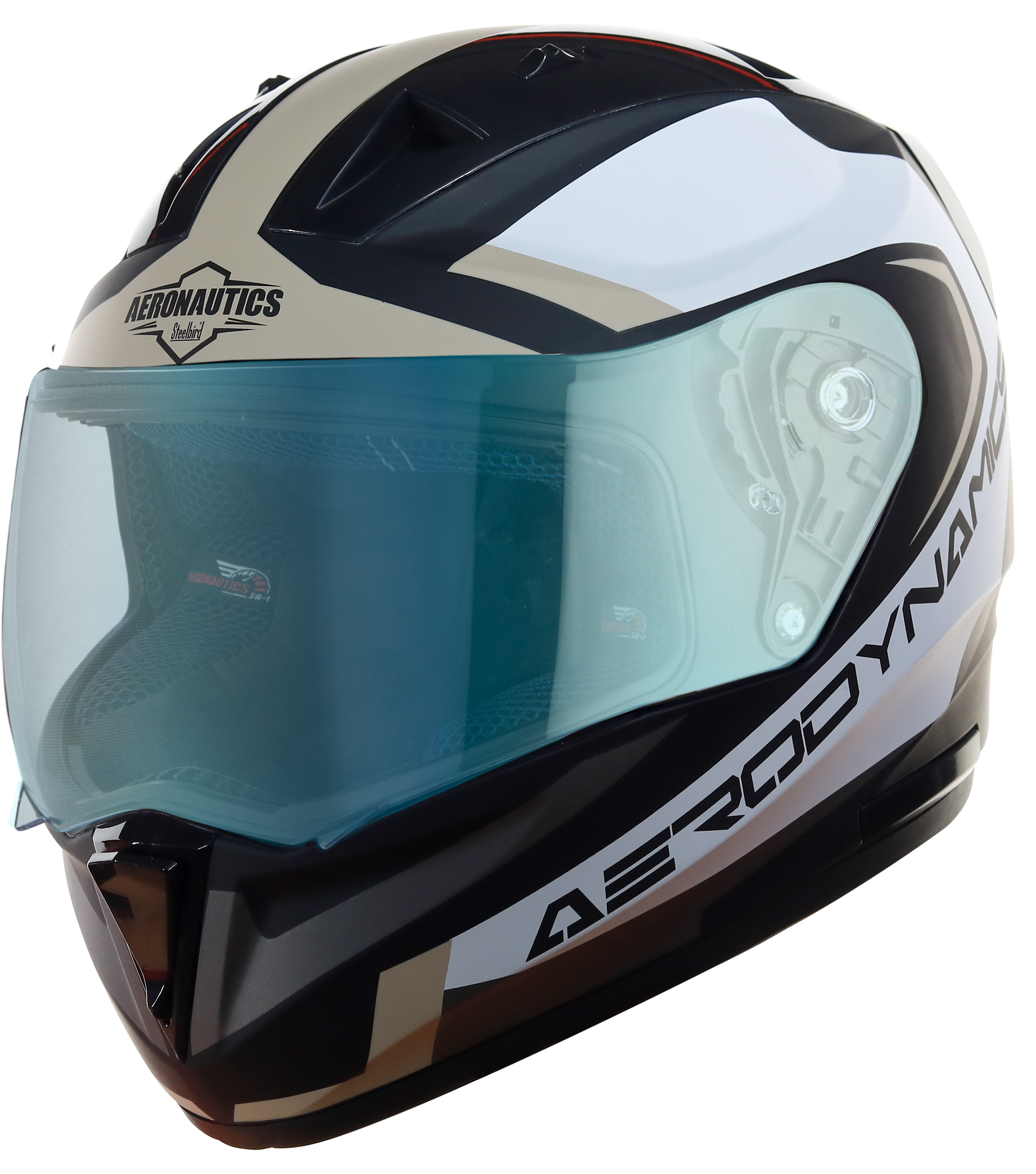 SA-1 Aerodynamics Mat Black With Desert Storm (Fitted With Clear Visor Extra Blue Night Vision Visor Free)