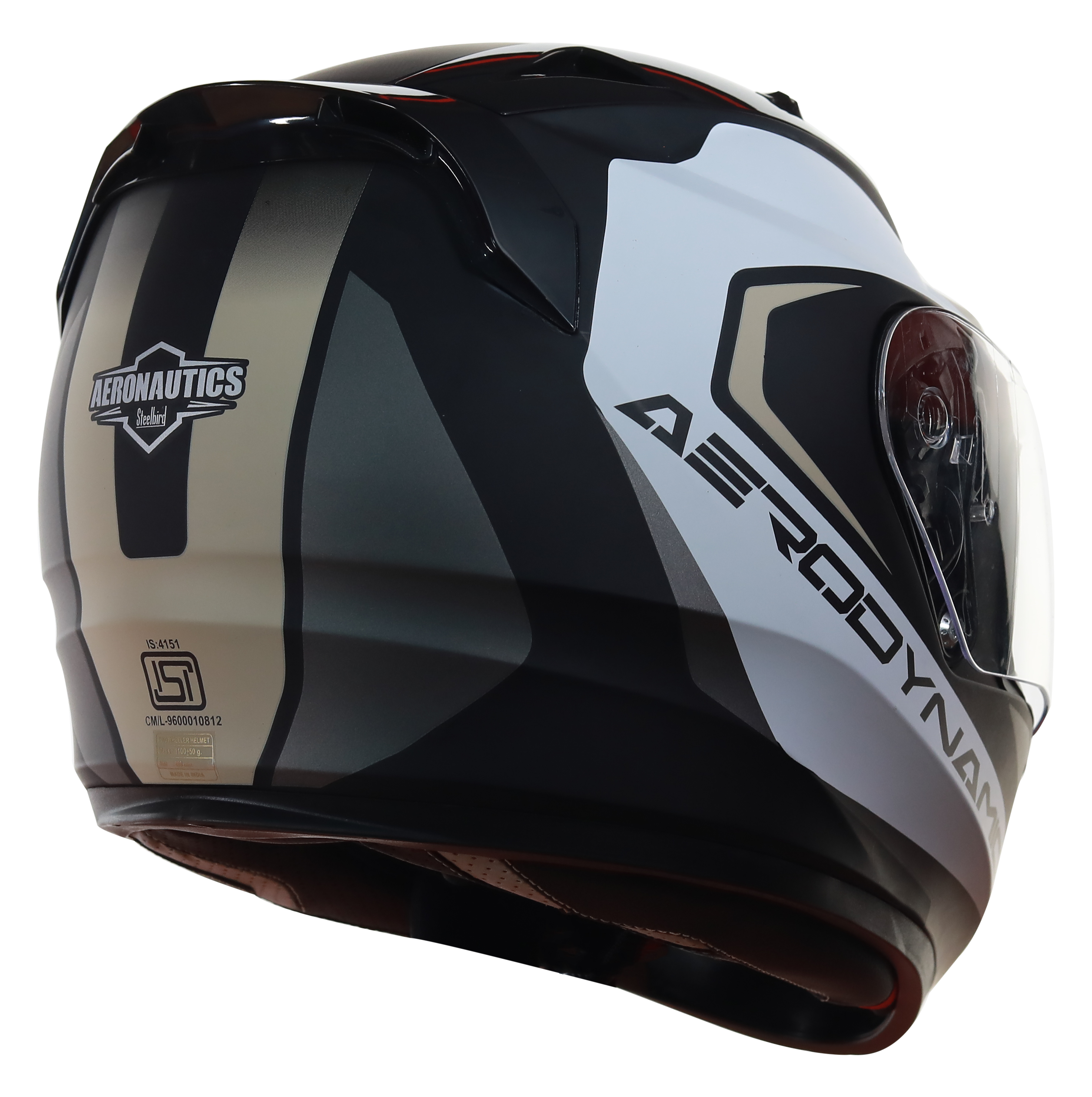 SA-1 Aerodynamics Mat Black With Desert Storm(Fitted With Clear Visor Extra Gold Night Vision Visor Free)